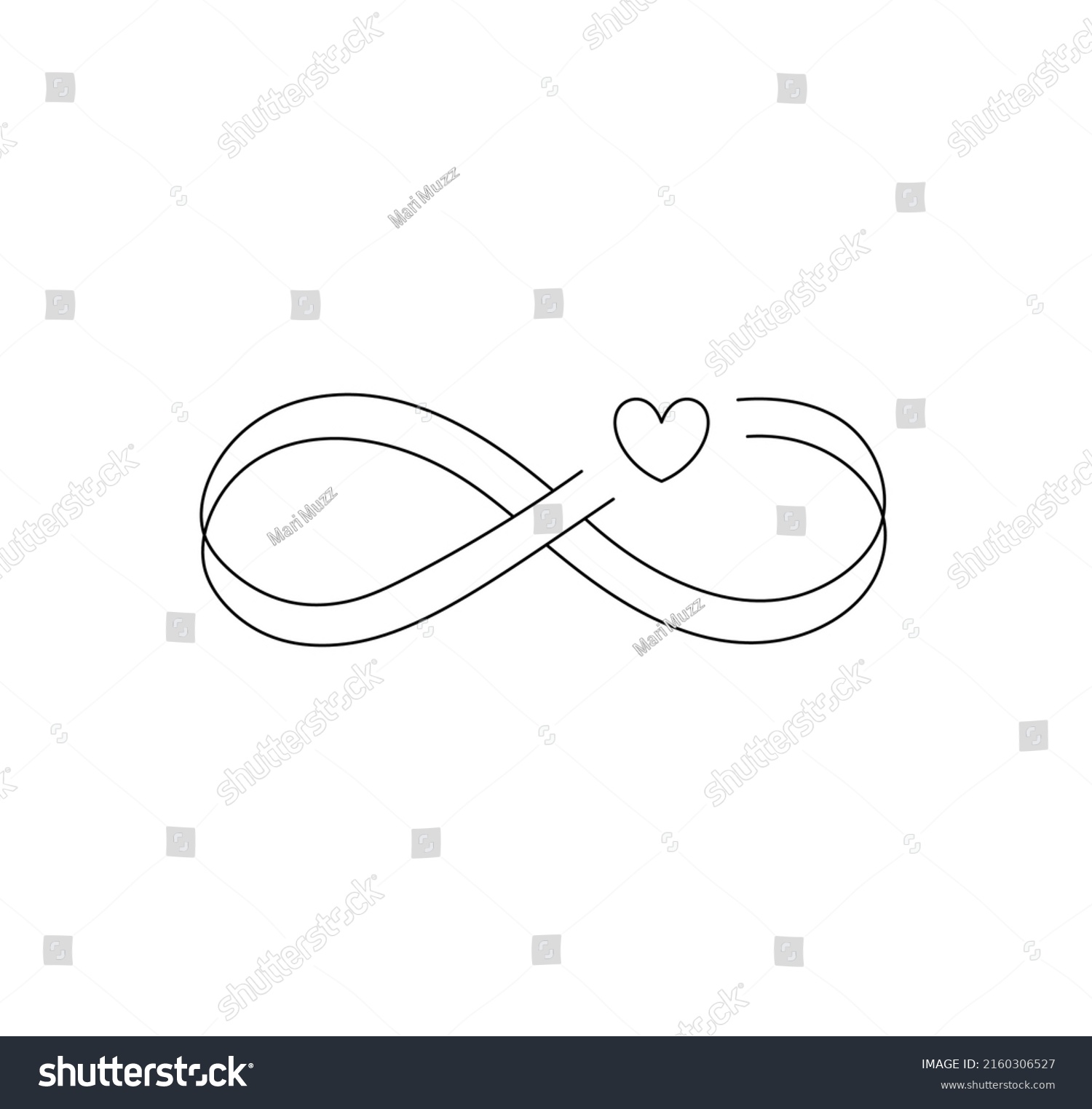 SVG of Vector isolated infinity sign with heart double line  symbol svg