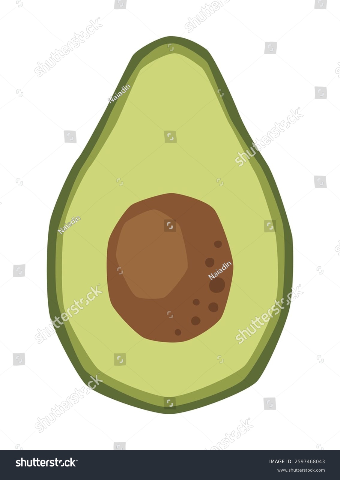 avocado fruit, green, brown, simple, cut clip art preview