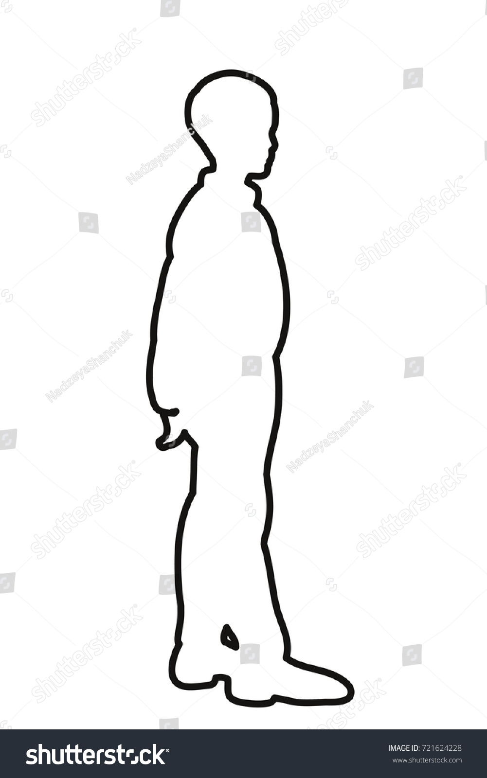 Vector Isolated Sketch Outline Boy Stock Vector (Royalty Free ...