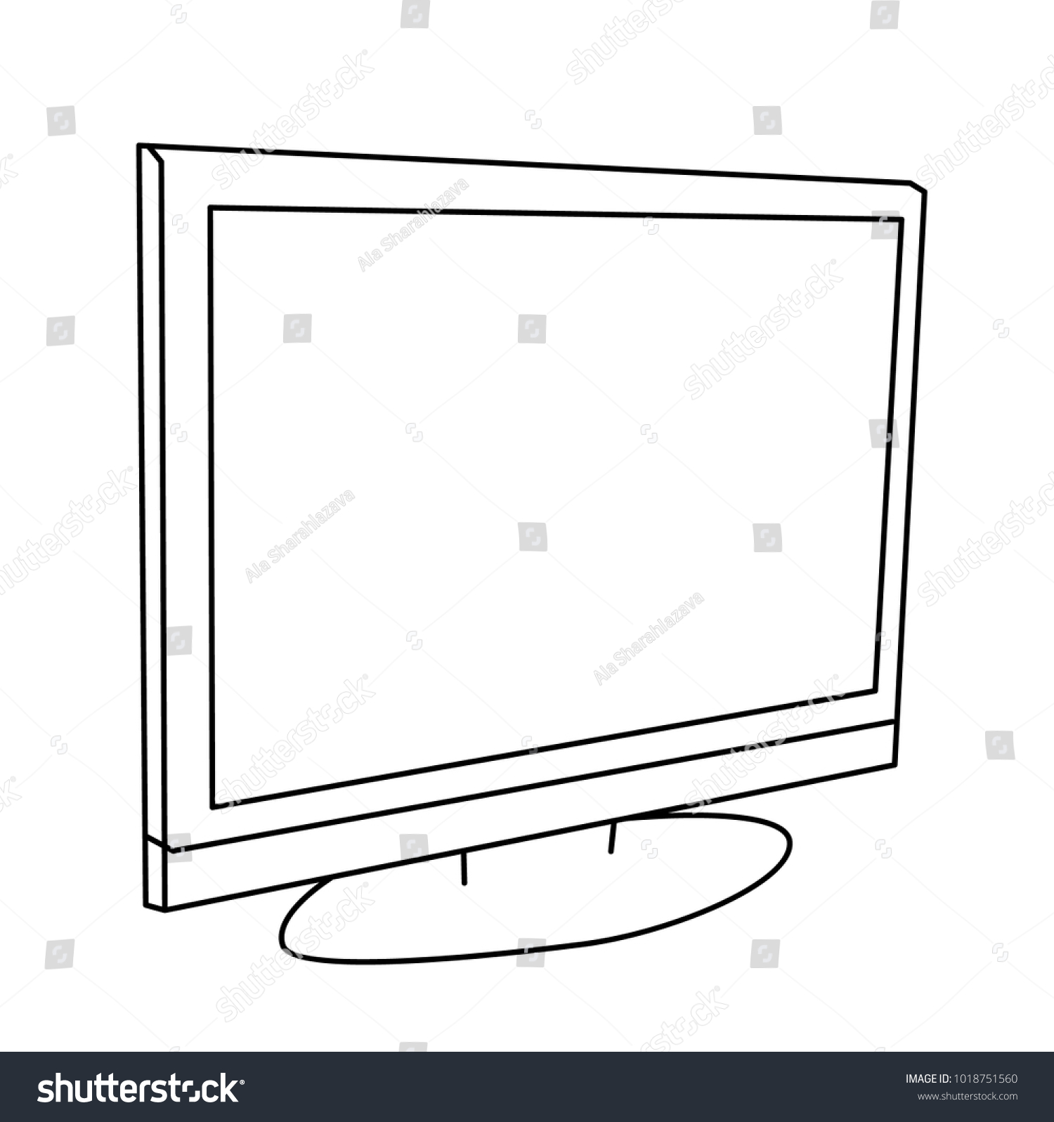 Vector Isolated Sketch Tv Stock Vector (Royalty Free) 1018751560 ...