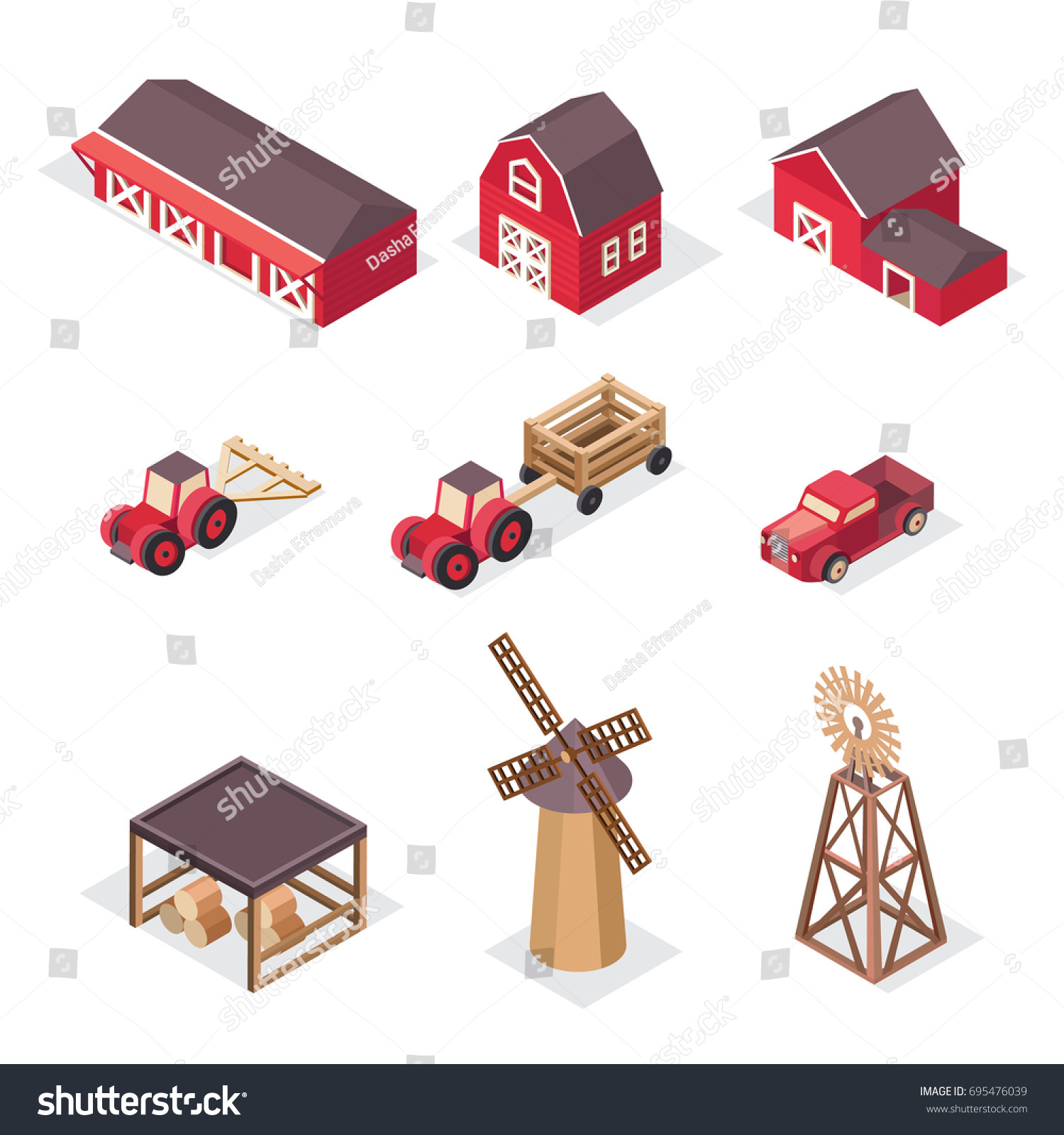 vector isometric farm icons red barn stock photo photo vector barn illustrationer