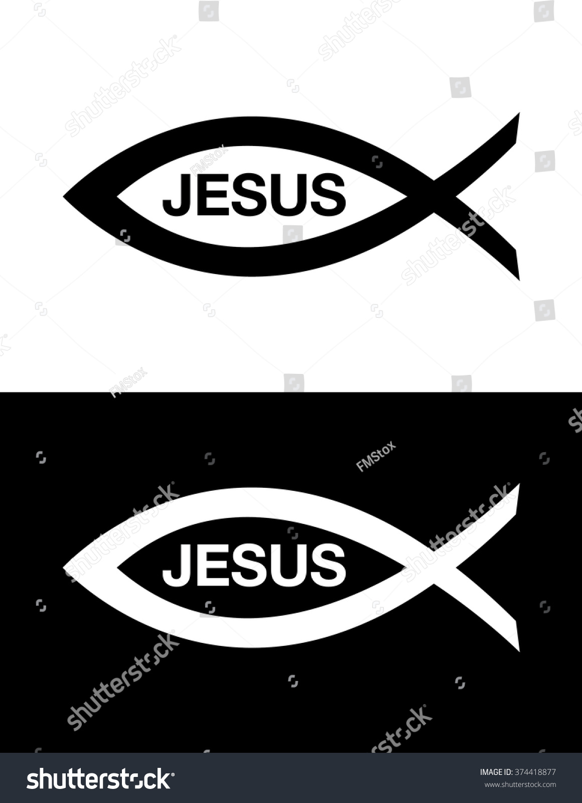 Vector Jesus Fish Symbol Set Stock Vector (Royalty Free) 374418877 ...