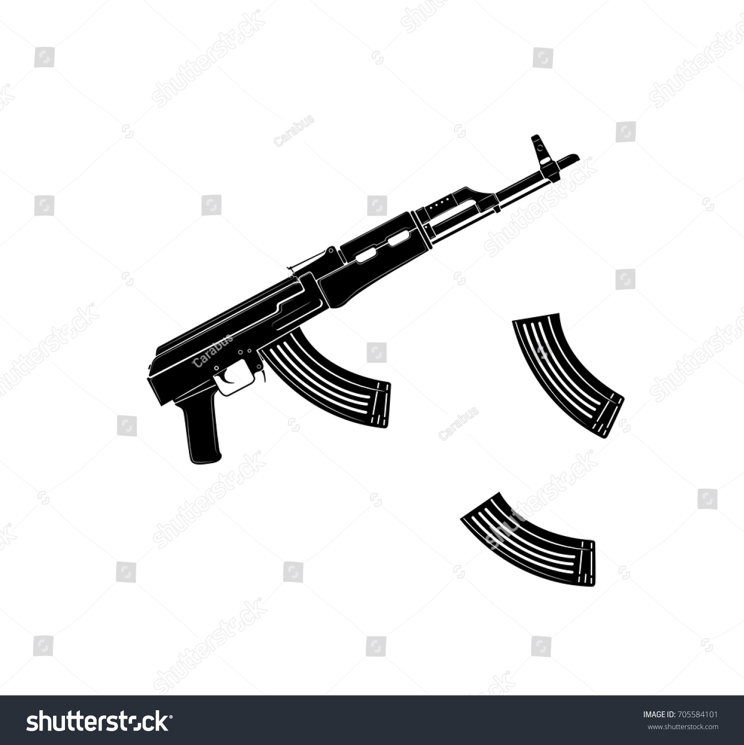 Vector Kalashnikov Assault Rifle Icon On Stock Vector (Royalty Free ...