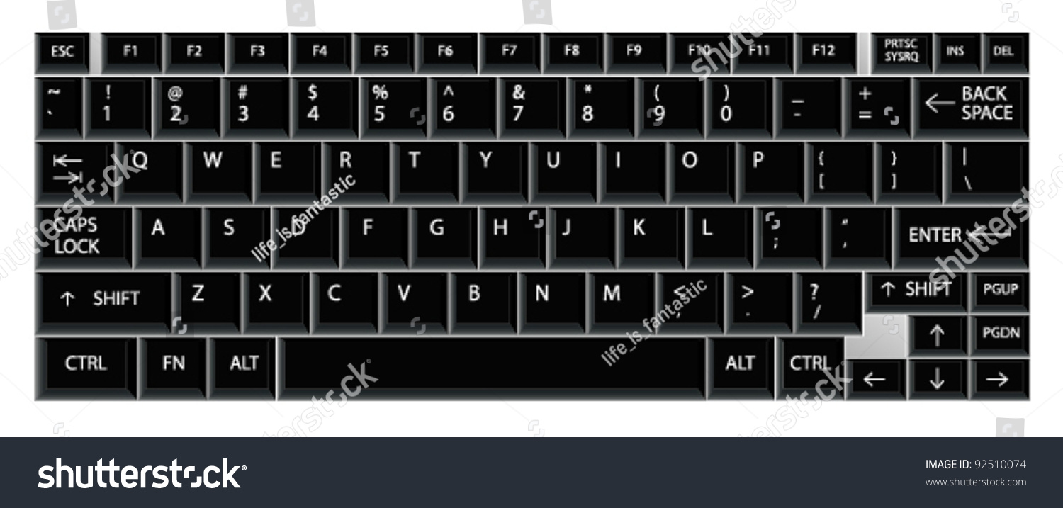 Vector Keys Buttons Computer Keyboard Black Stock Vector (Royalty Free ...