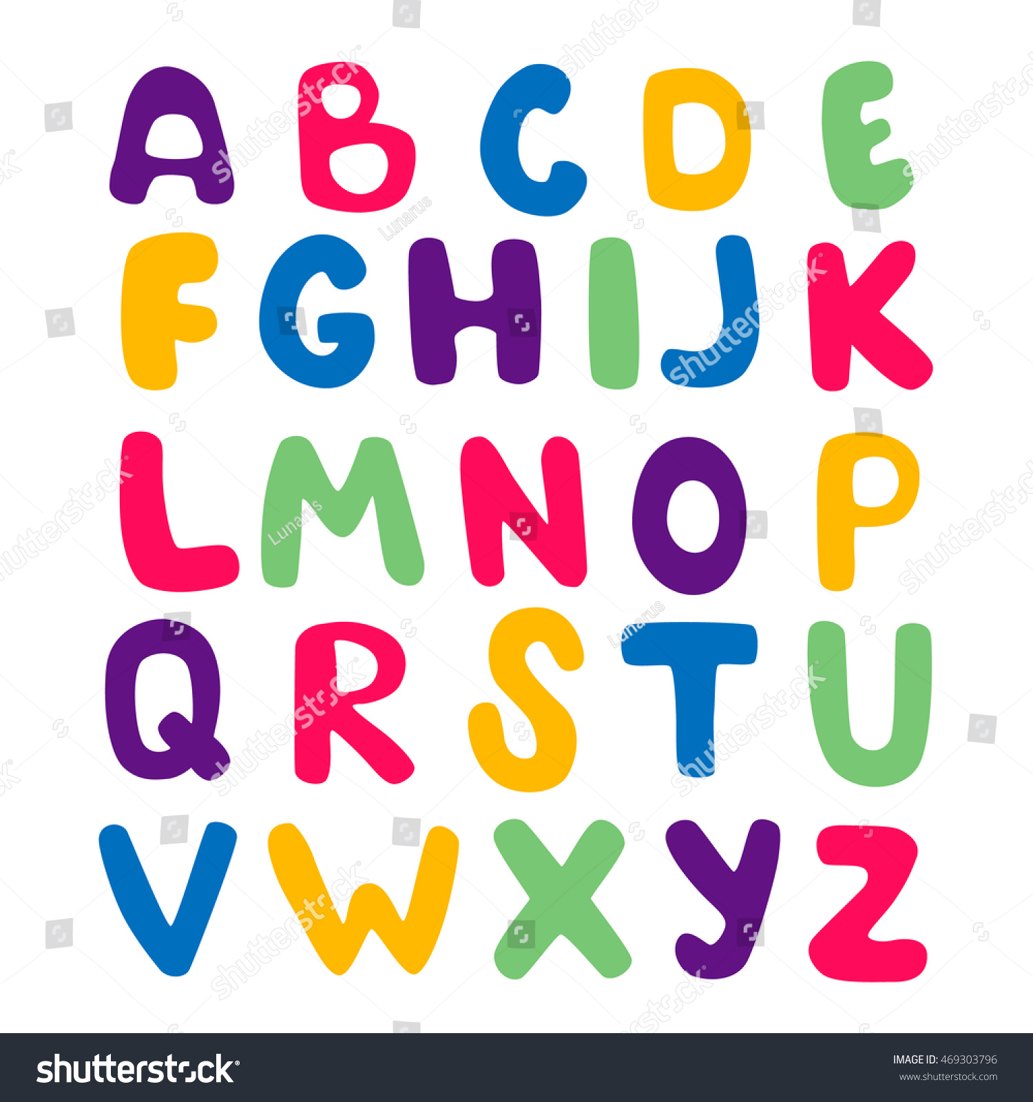 Vector Kid Funny Alphabet Abc Set Stock Vector (Royalty Free) 469303796