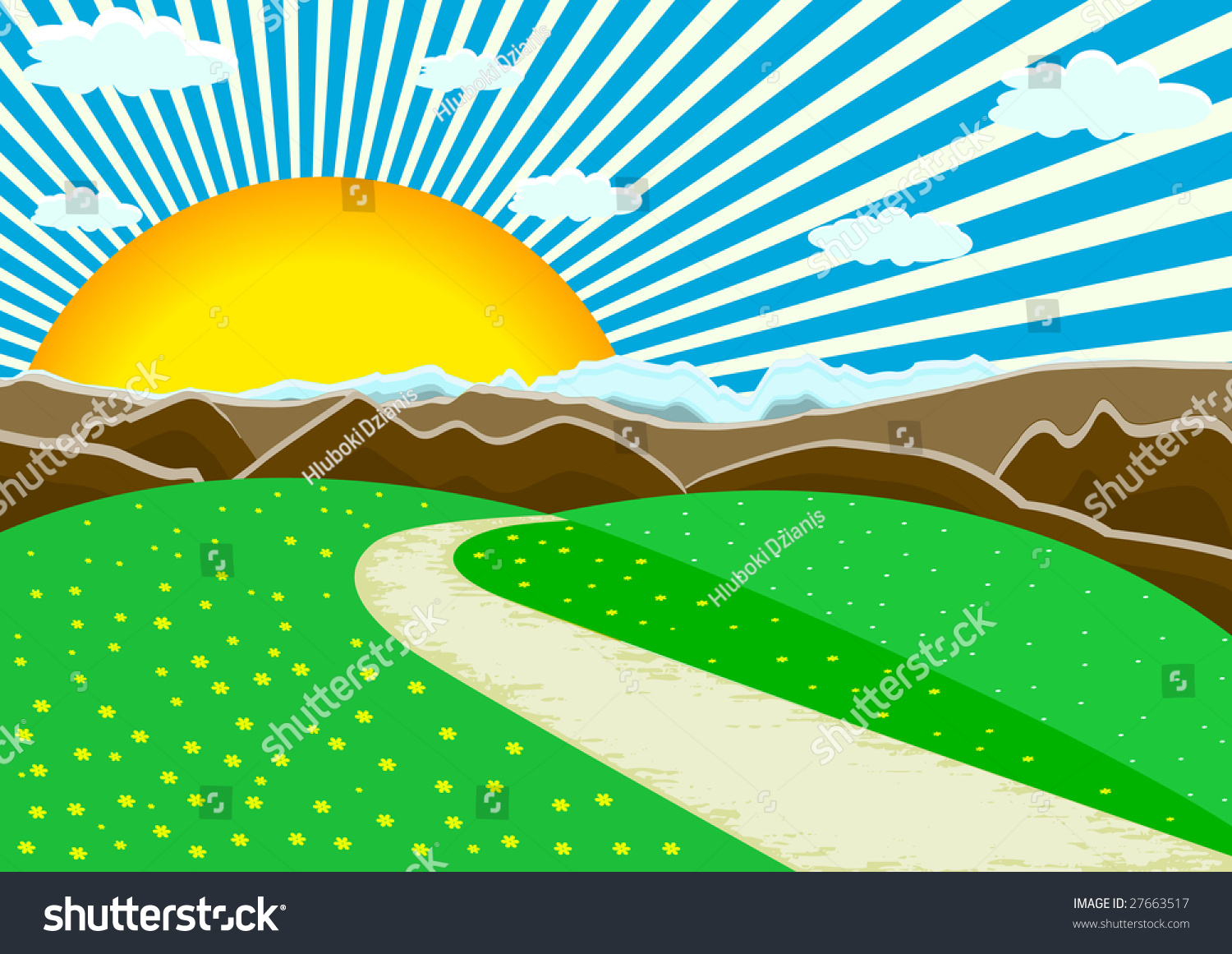 Vector Landscape Mountains Clipart Stock Vector Royalty Free 27663517