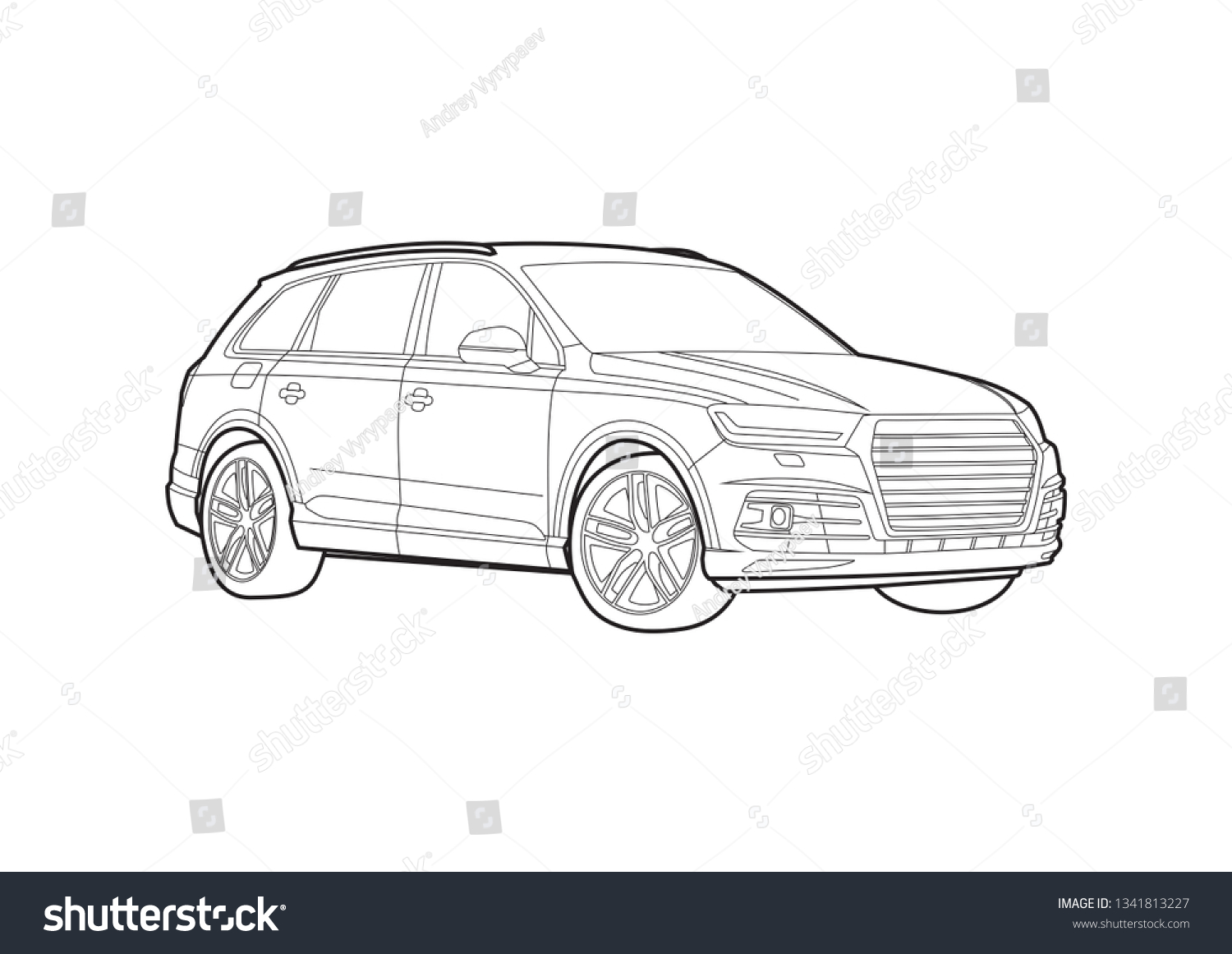 Vector Layout Luxury Suv Audi Q7 Stock Vector (Royalty Free) 1341813227