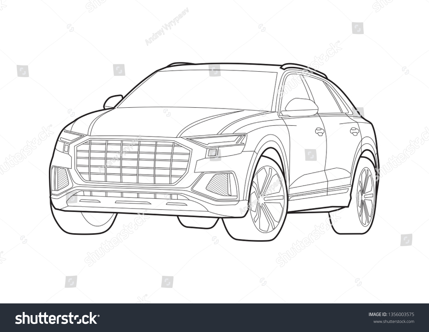 Vector Layout Premium Suv Audi Q8 Stock Vector (Royalty Free