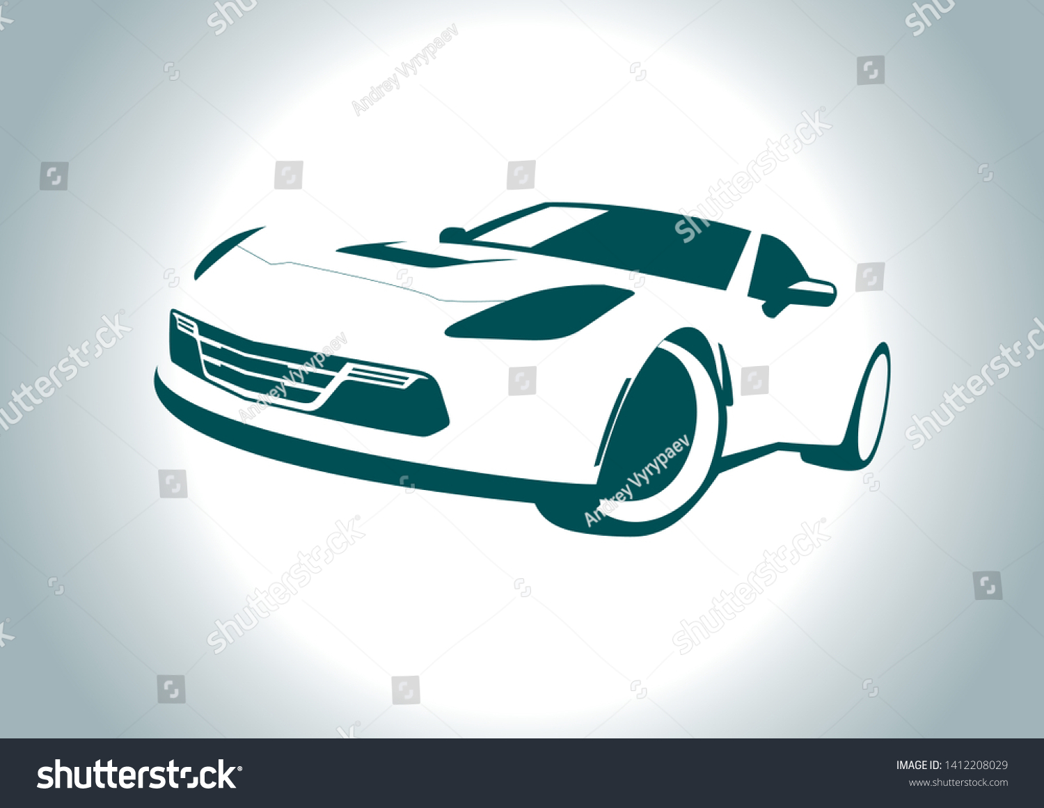 SVG of vector layout of the silhouette of a sports car. Chevrolet Corvette. svg