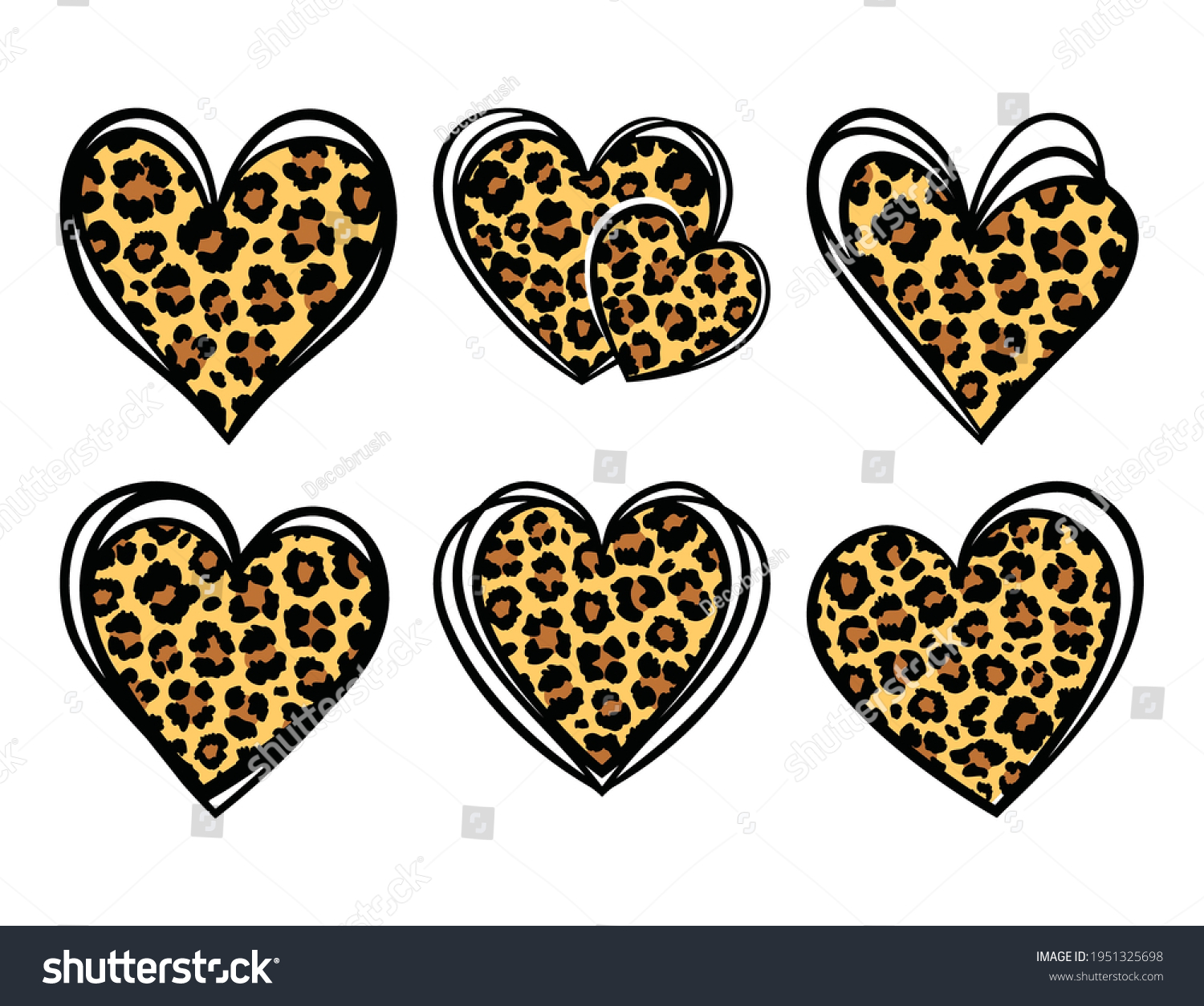 Vector Leopard Prints Leopard Hearts Cheetah Stock Vector (Royalty Free ...