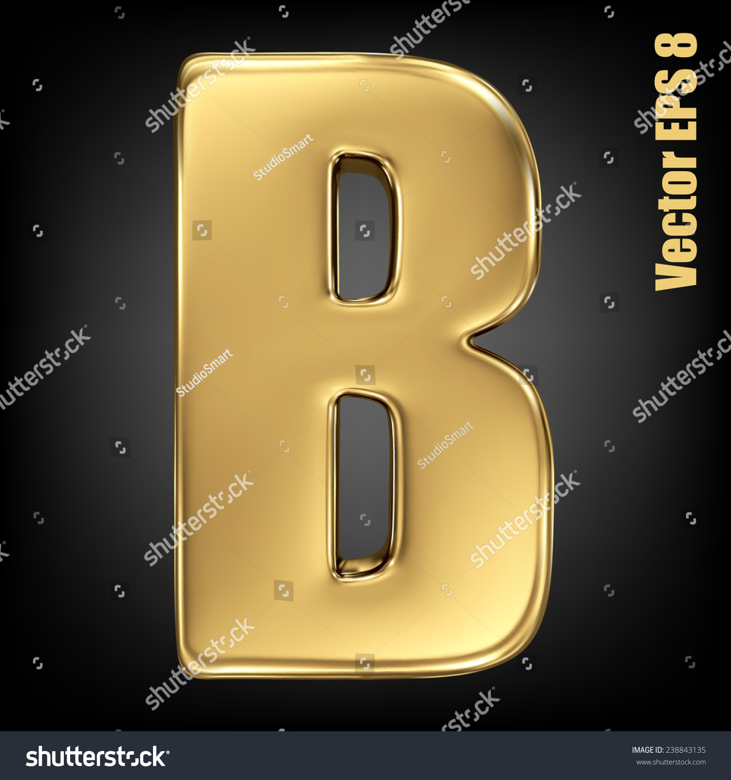 Letter B In Gold