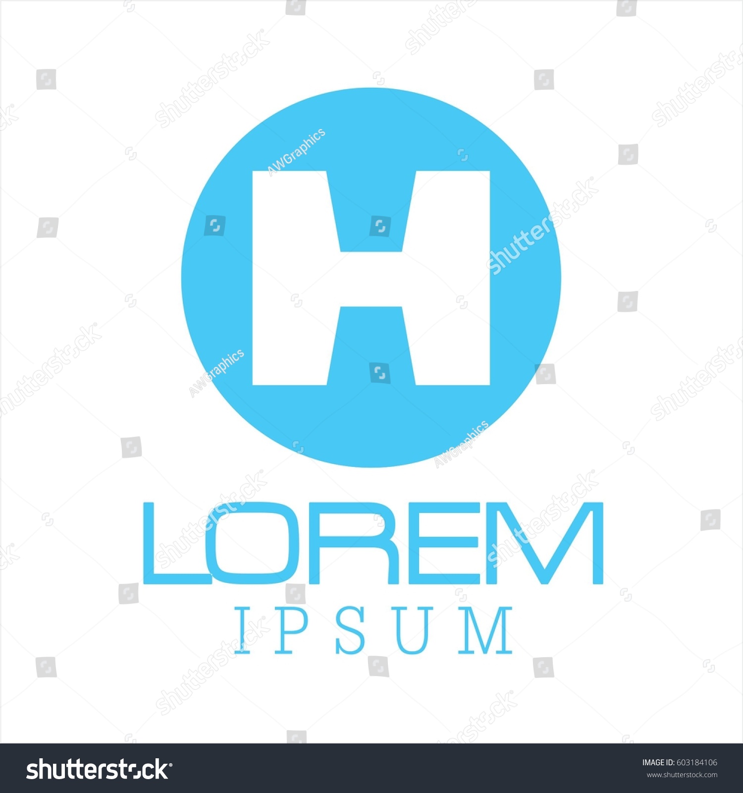 Vector Letter H Logo Design Template Stock Vector (Royalty Free) 603184106