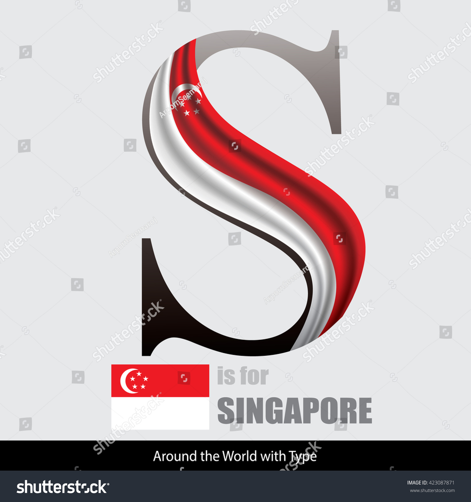 Vector Letter S Singapore Flag Design Stock Vector Hd (Royalty Free