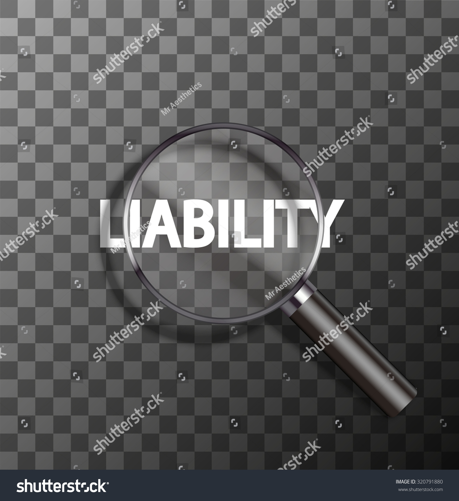 Vector Liability Word Magnifying Glass On Stock Vector Royalty
