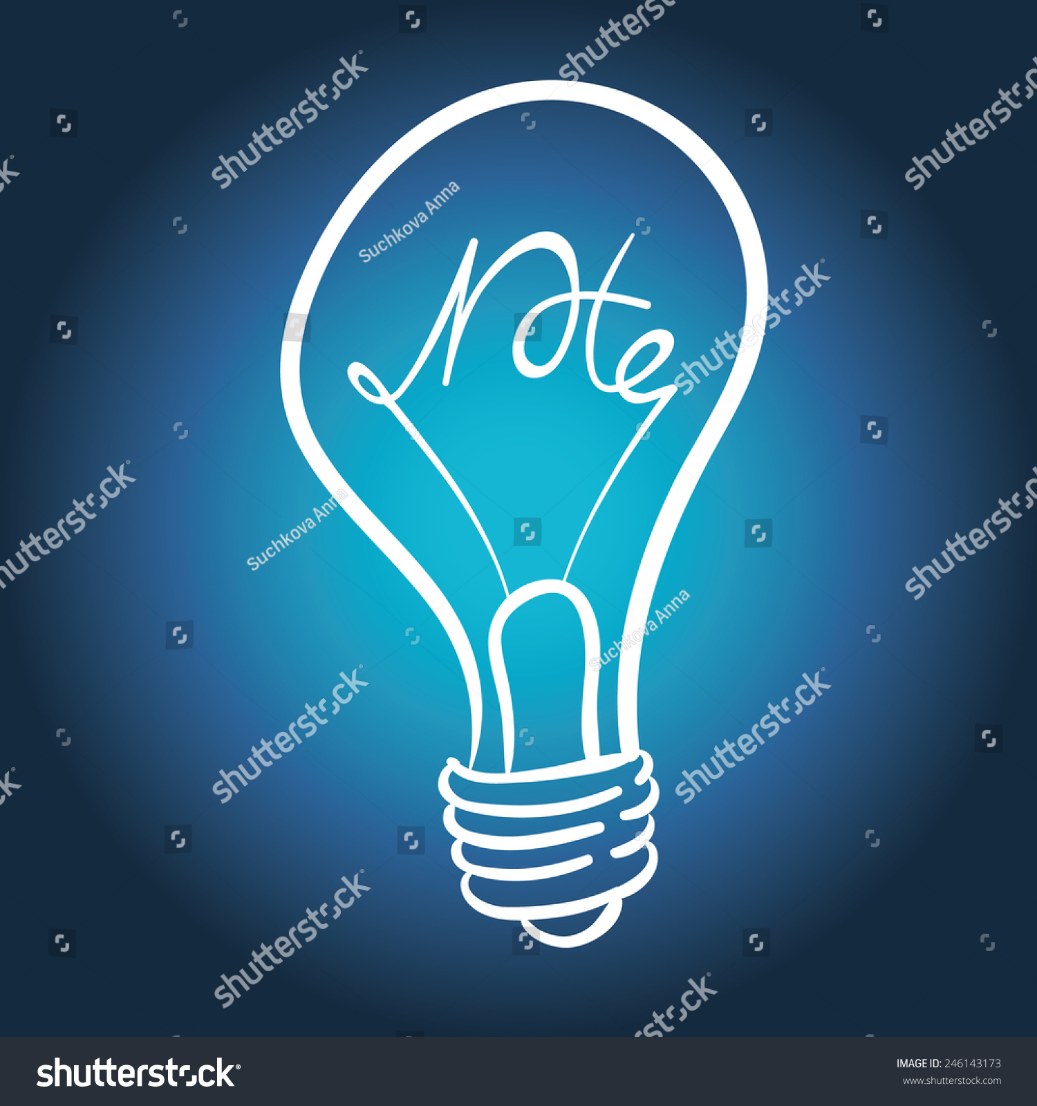 Vector Lighting Bulb Note Hand Lettering Stock Vector Royalty Free 246143173 Shutterstock 