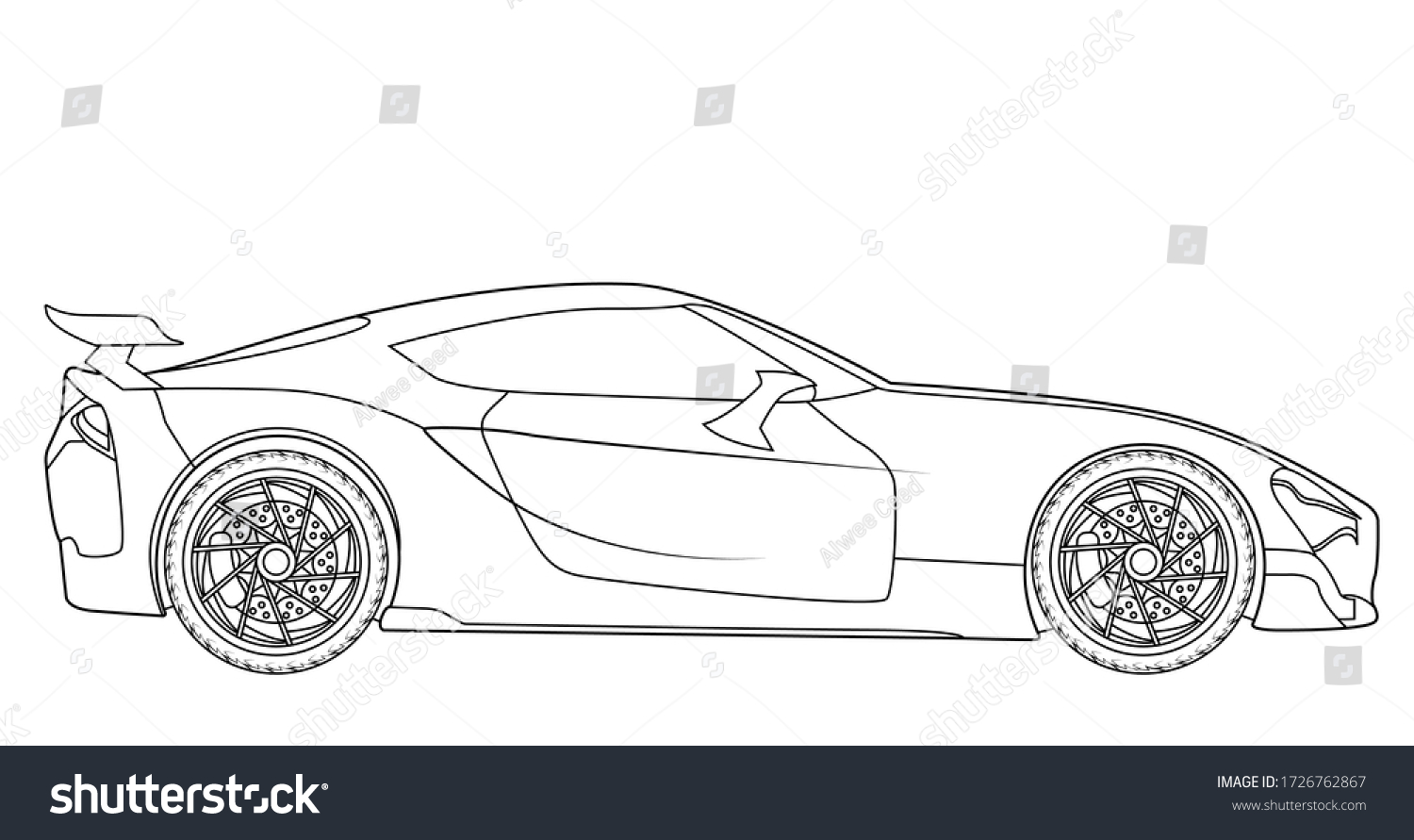 Vector Line Art Car Concept Design Stock Vector (Royalty Free ...