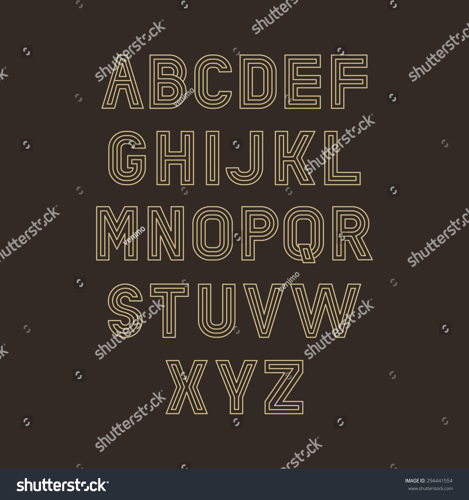 Vector Linear Font Simple Minimalistic Alphabet Stock Vector 294441554 ...