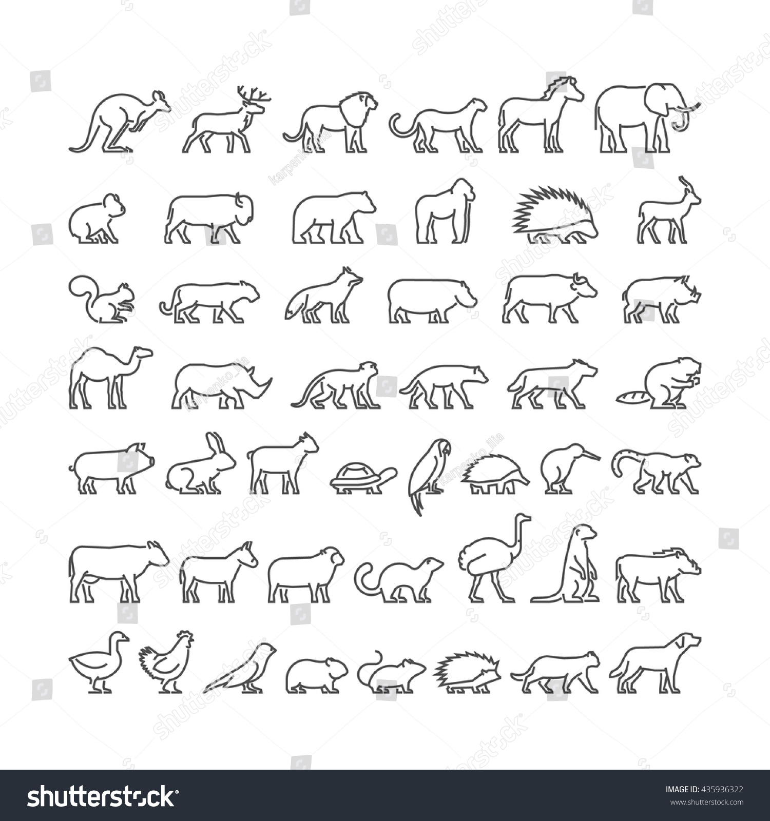 225,438 Wild animal icon set Images, Stock Photos & Vectors | Shutterstock