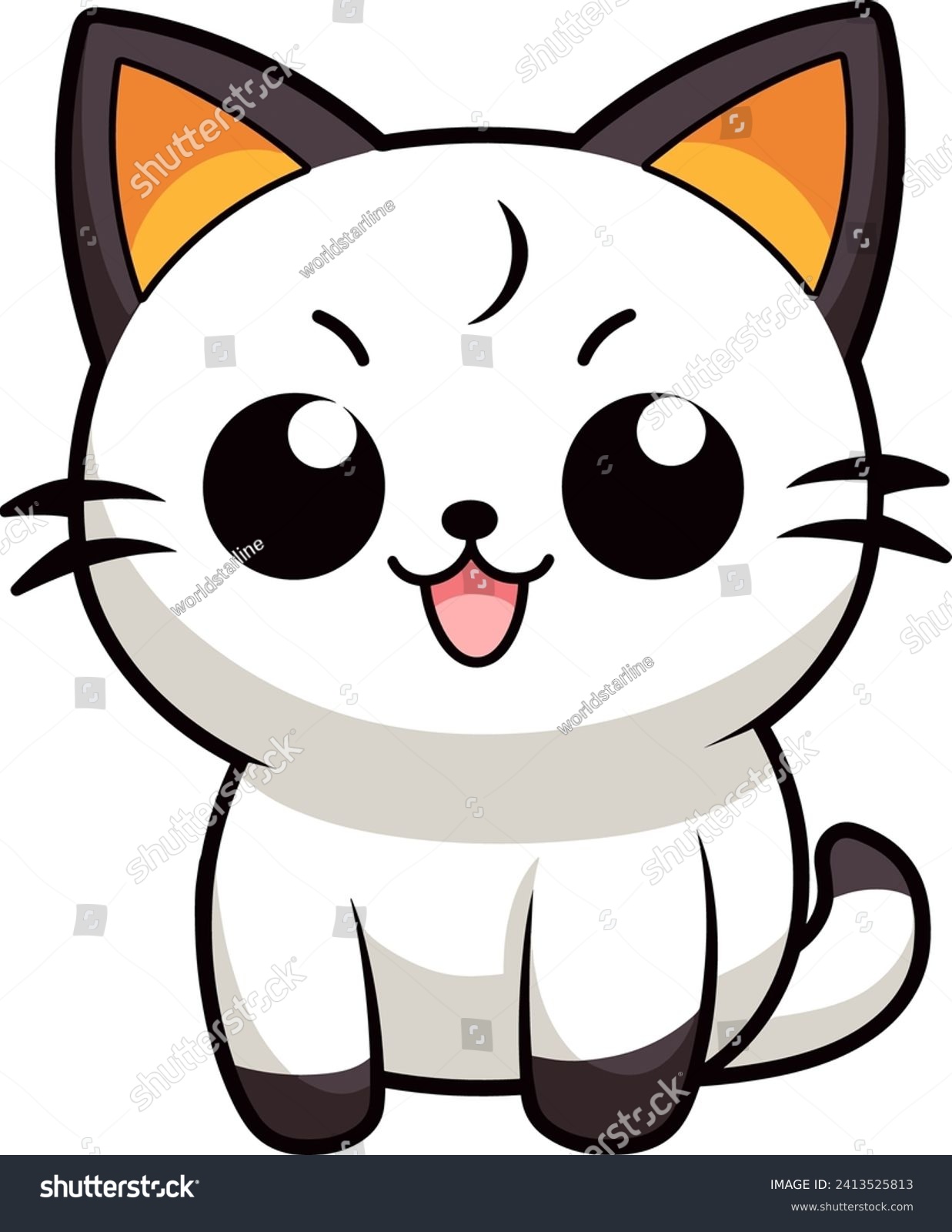 SVG of Vector little cute cat cartoon on white background svg