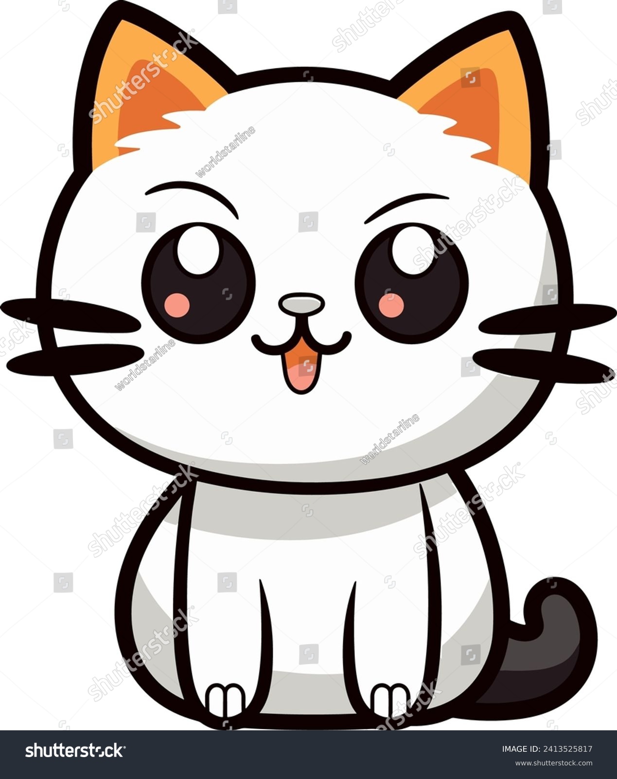 SVG of Vector little cute cat cartoon on white background svg