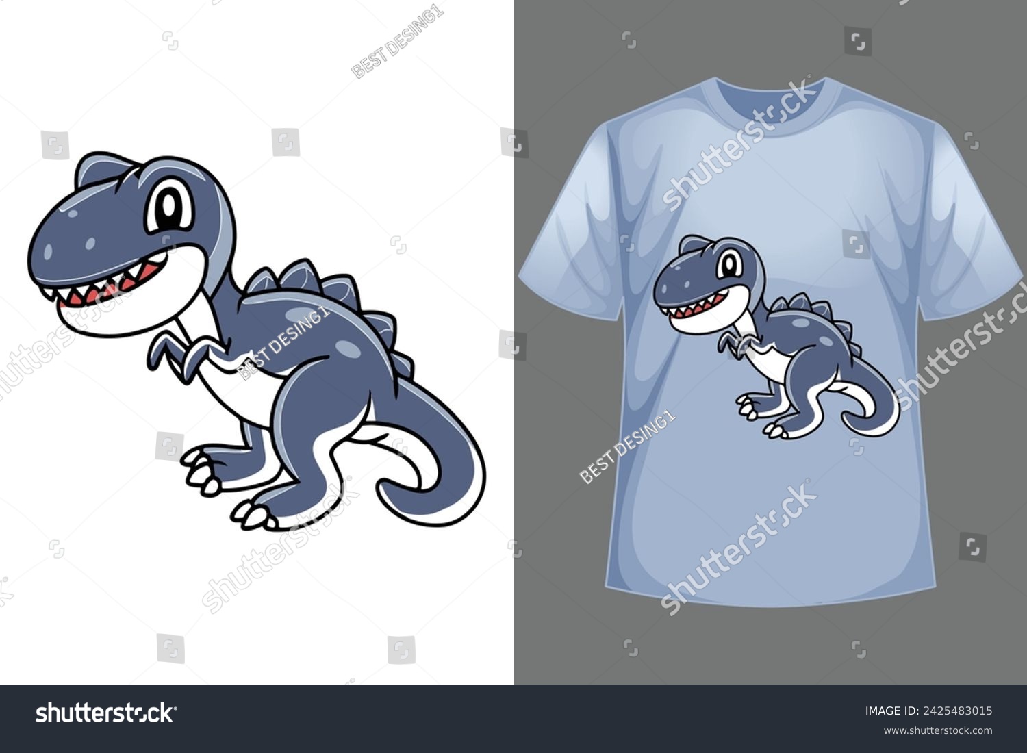 SVG of vector little cute spinosaurus dinosaur cartoon character svg