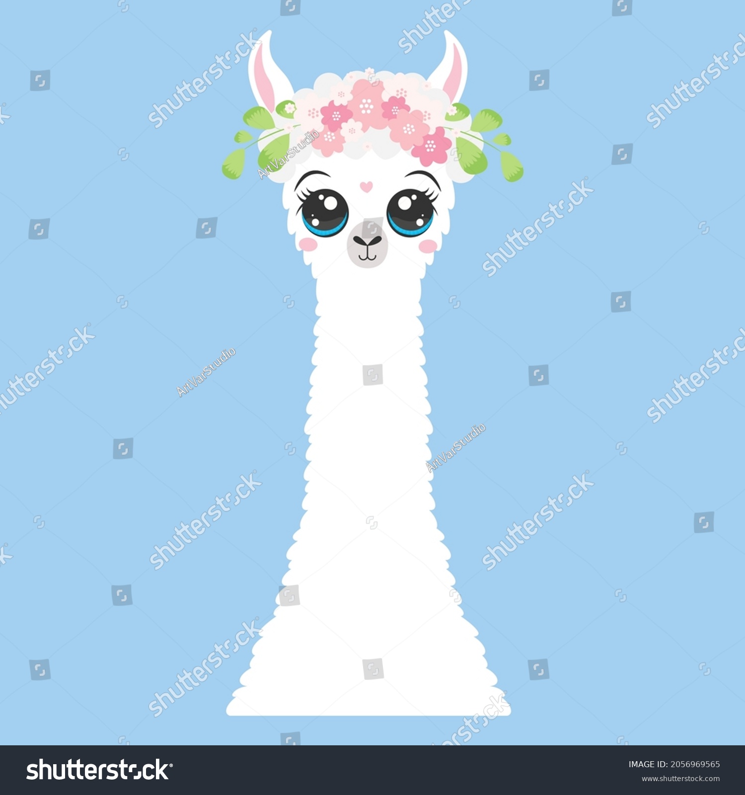 SVG of Vector llama illustration. Cartoon clipart llama for kids activity t shirt print, icon, logo, label, patch or sticker. Concept for children print. svg
