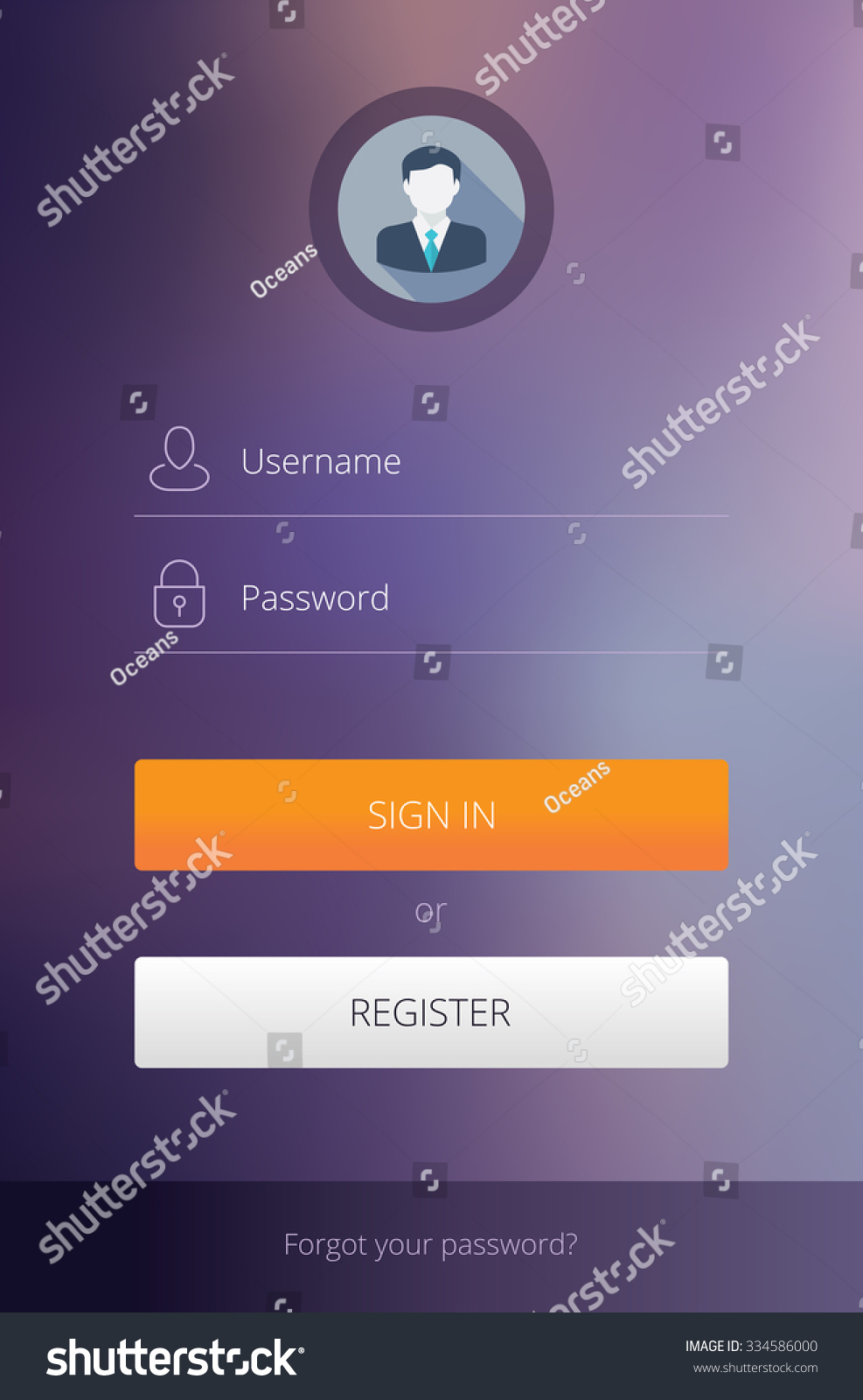 Vector Login Form Flat Design Blurred Stock Vector (Royalty Free ...