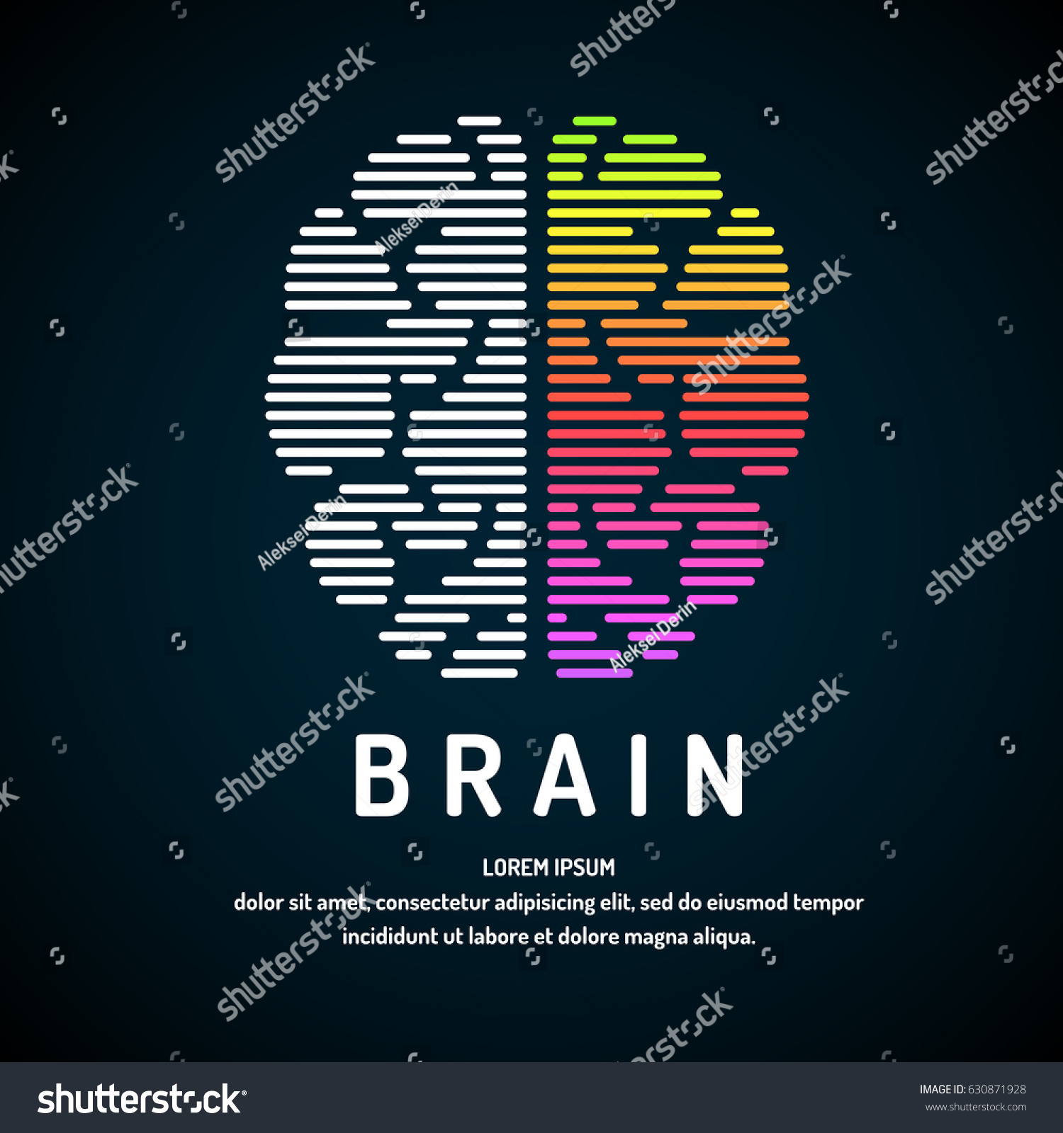 Vector Logo Brain Color Silhouette On Stock Vector (Royalty Free ...