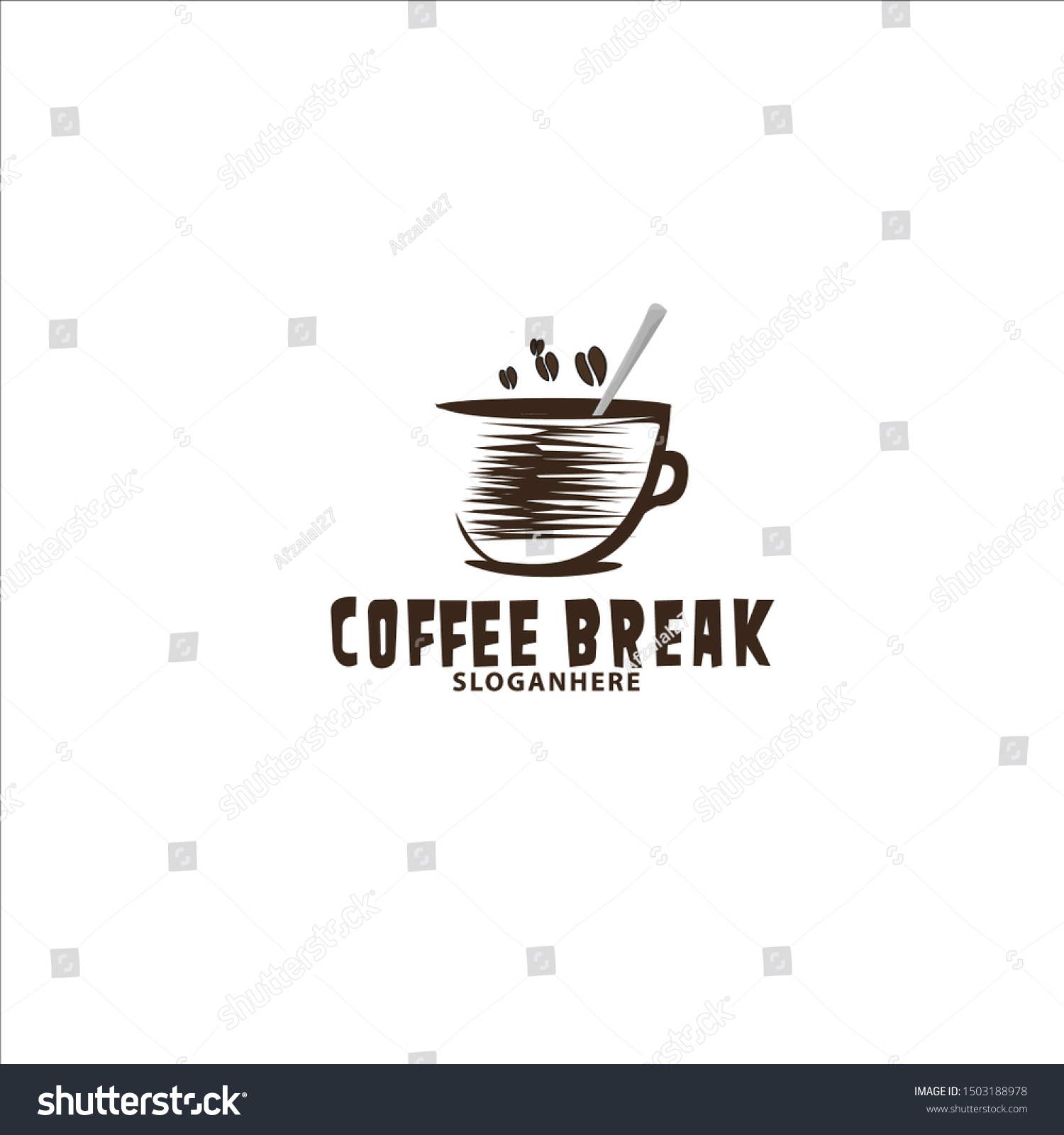 Vector Logo Coffe Break Icons Template Stock Vector Royalty Free