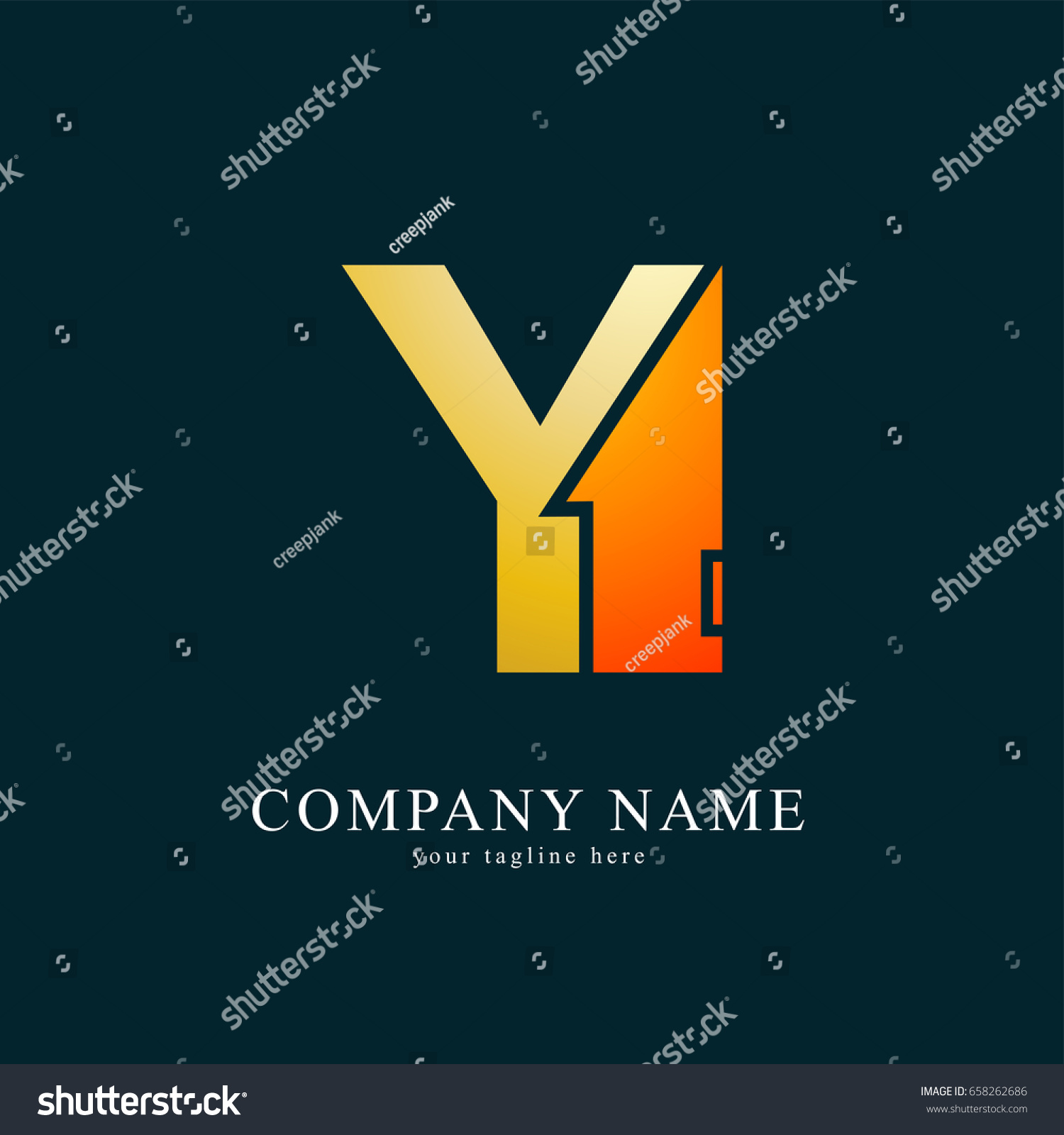 Vector Logo Combine House Letter Y Stock Vector (royalty Free 