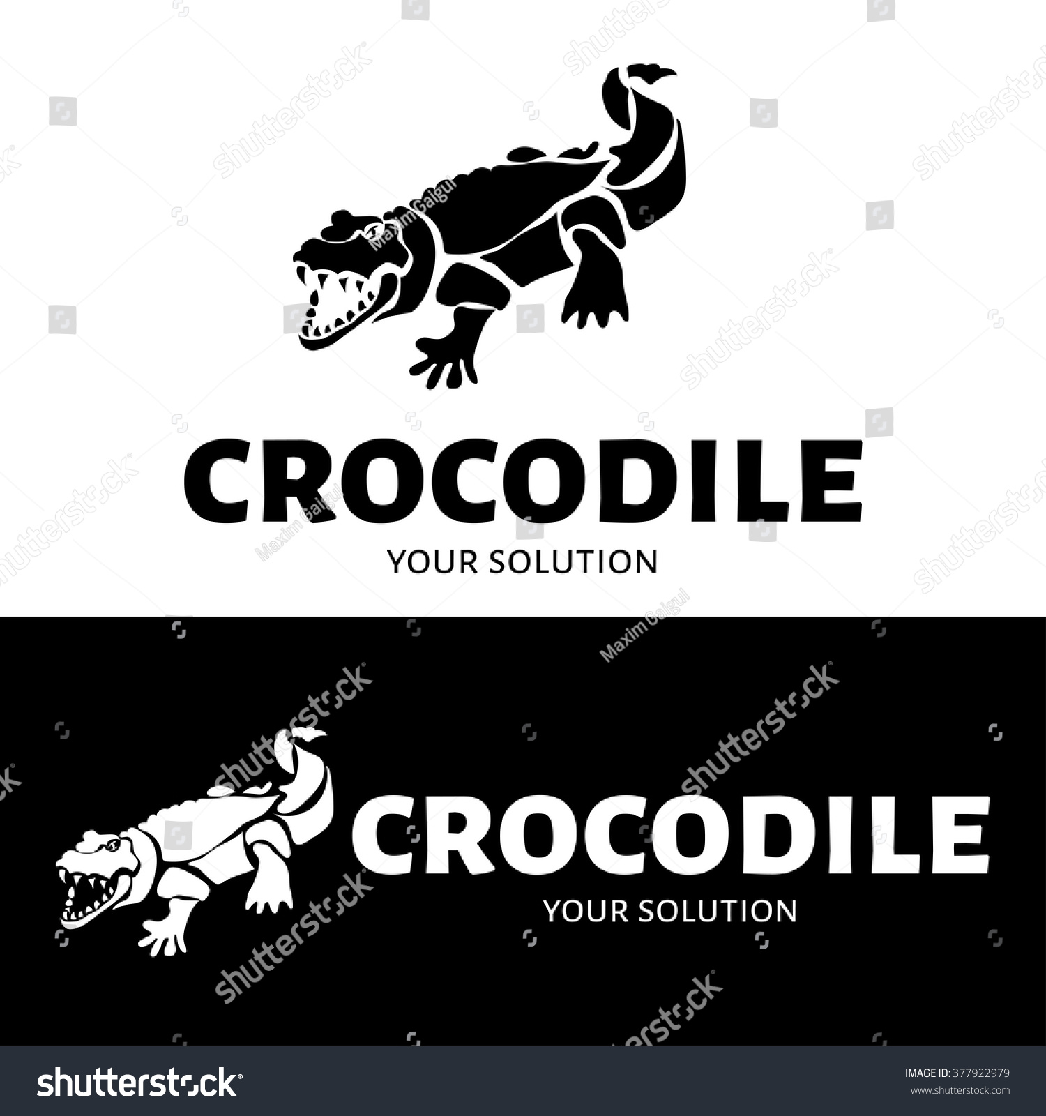 Vector Logo Crocodile Brand Logo Shape Stock Vector Royalty Free 377922979