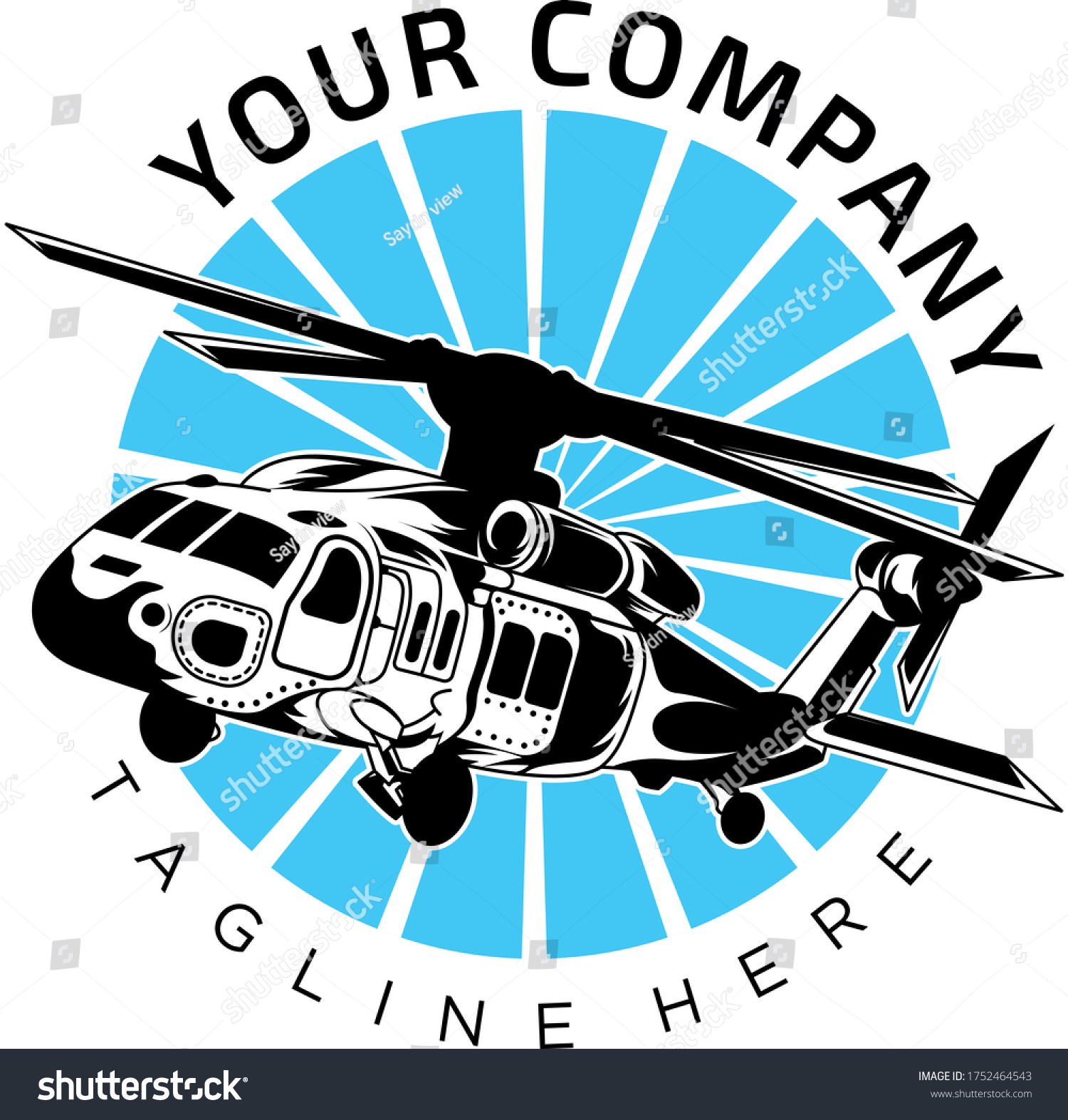 Vector Logo Design Blackhawk Helicopter Stock Vector (Royalty Free ...