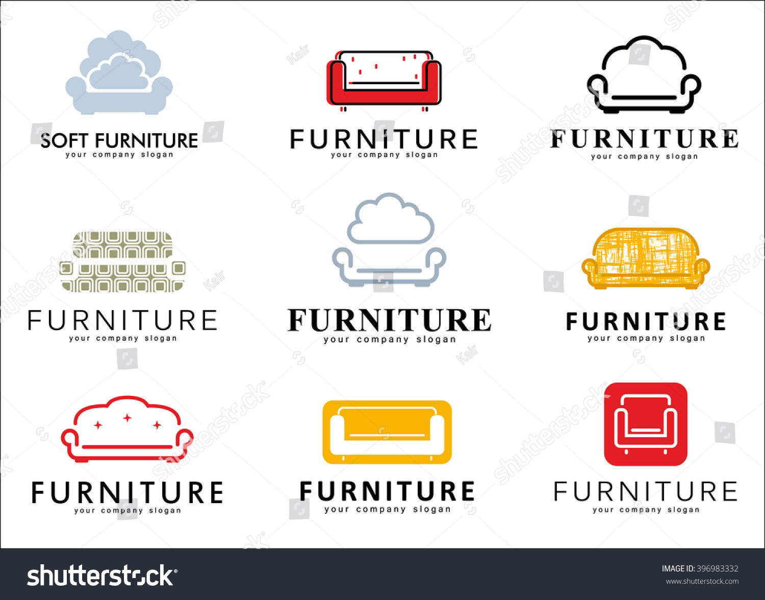 Vector Logo Design Furniture Store Sofa Stock Vector (Royalty Free ...