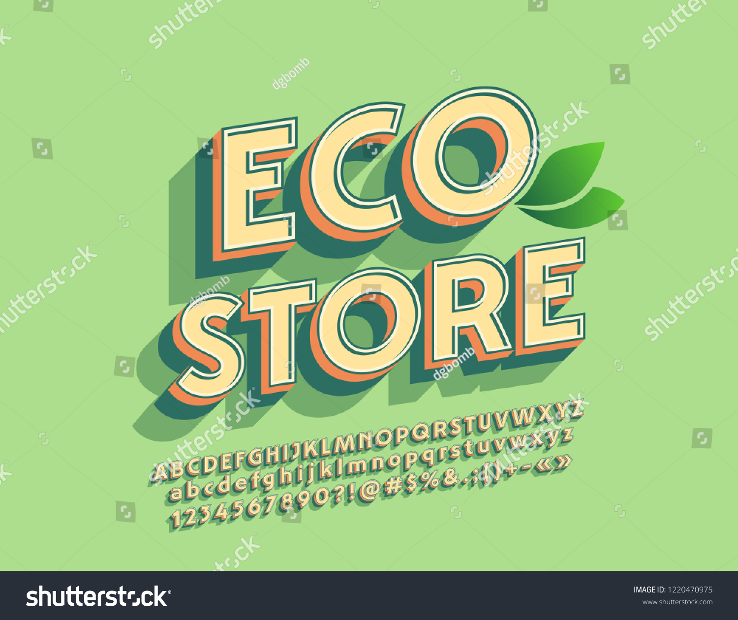 Vector Logo Eco Store Bright Font Stock Vector (Royalty Free) 1220470975