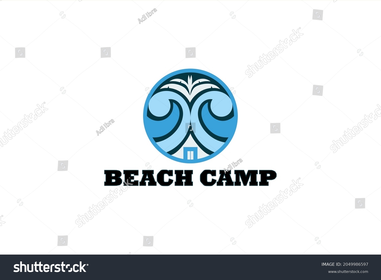 Vector Logo Element Illustration Camp Ocean Stock Vector (Royalty Free ...