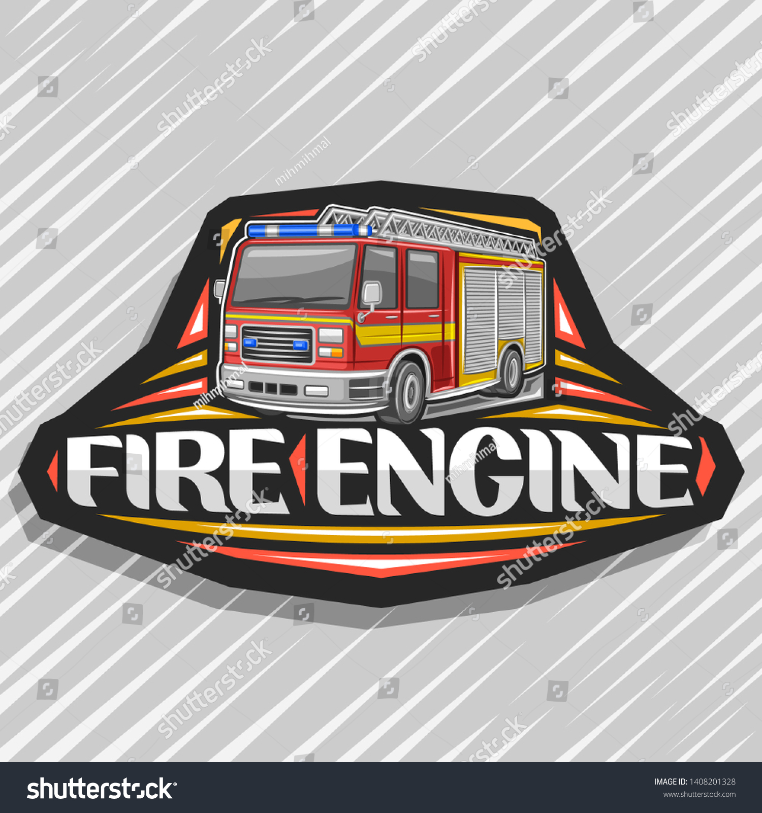 Vector Logo Fire Engine Black Decorative Stock Vector Royalty