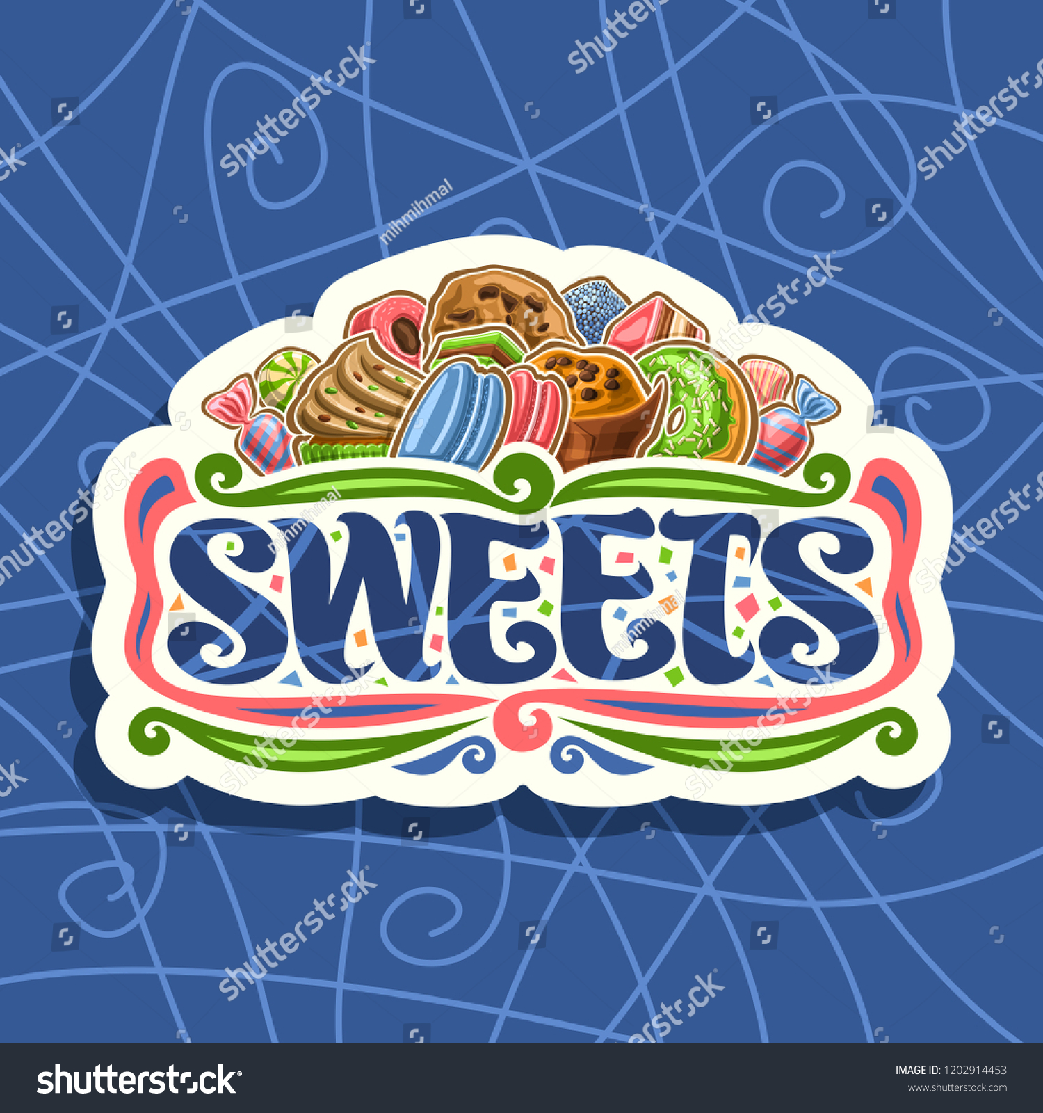 Vector Logo Sweets Cut Paper Sign Stock Vector (Royalty Free) 1202914453