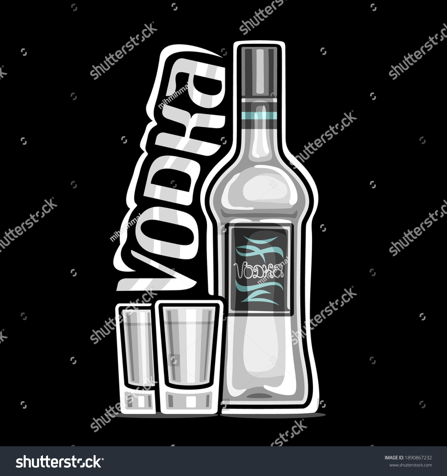 Vector Logo Vodka Outline Illustration White Stock Vector (Royalty Free ...