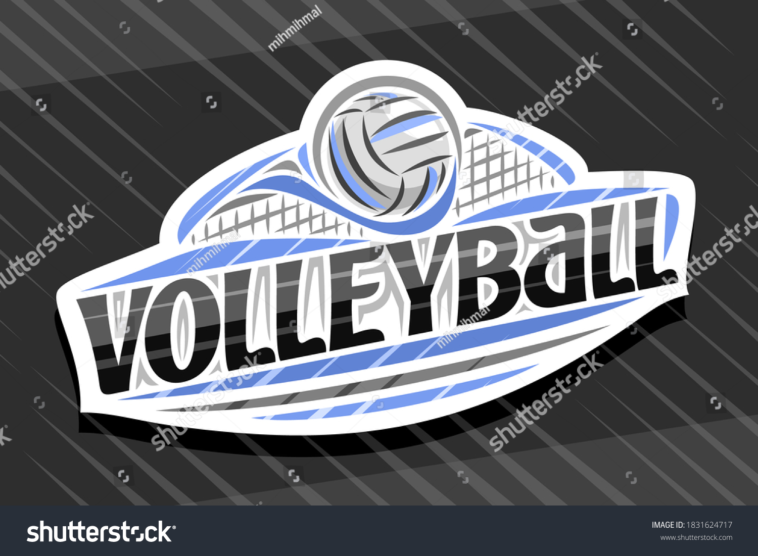 Vector Logo Volleyball Sport White Modern Stock Vector (Royalty Free ...