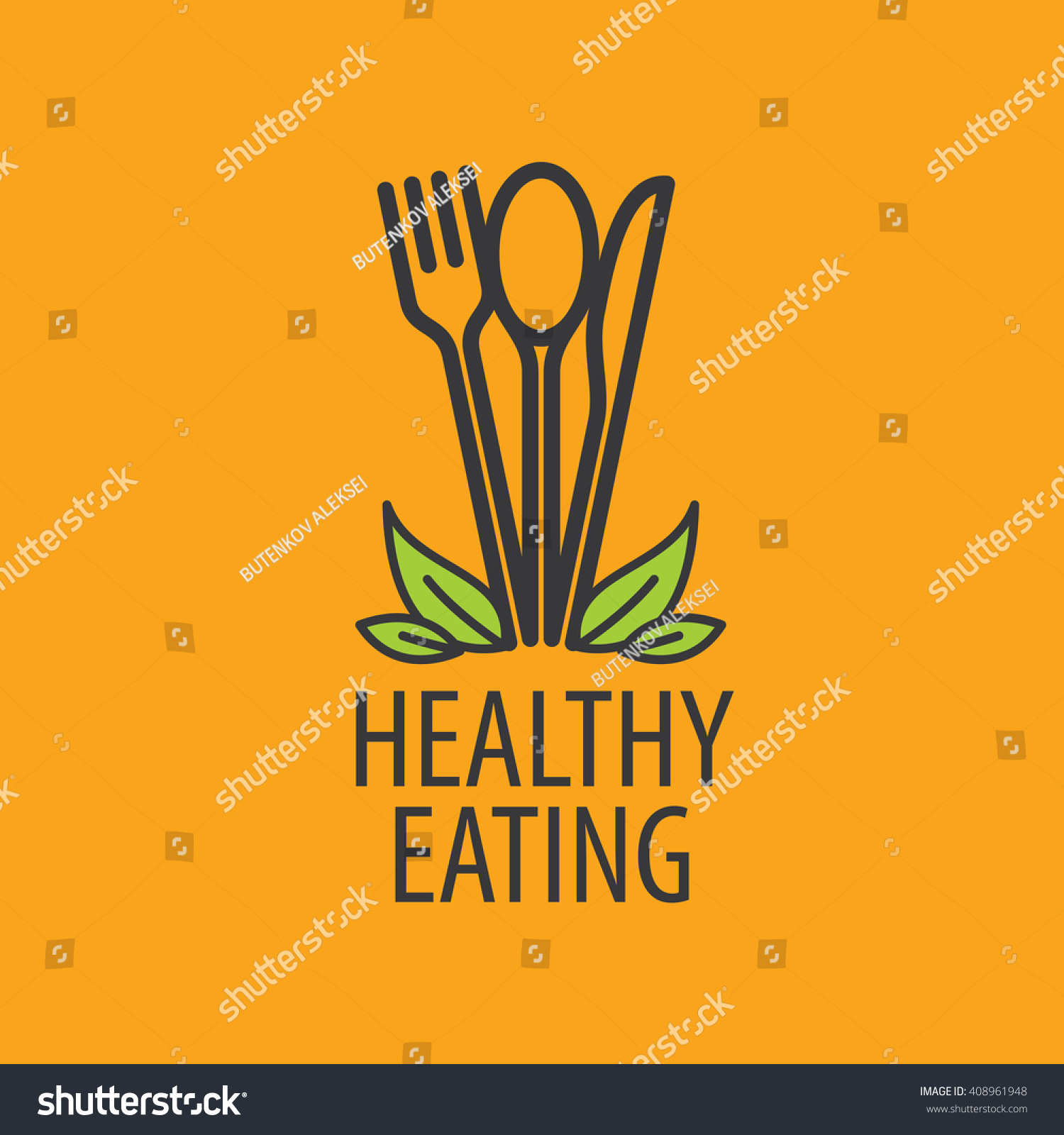 Vector Logo Healthy Eating Stock Vector (Royalty Free) 408961948 - Shutterstock
