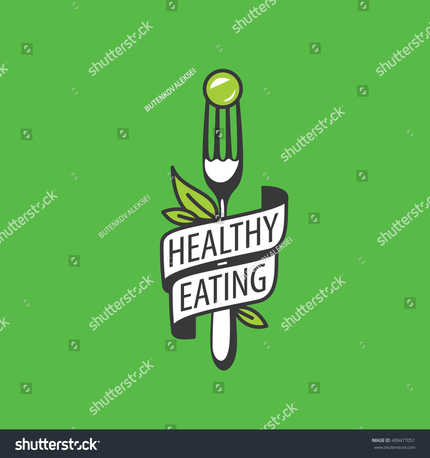 Vector Logo Healthy Eating Stock Vector 409477051 - Shutterstock