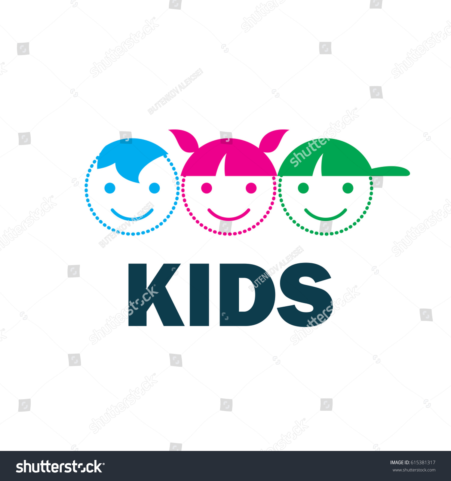 Vector Logo Kids Stock Vector (Royalty Free) 615381317 | Shutterstock