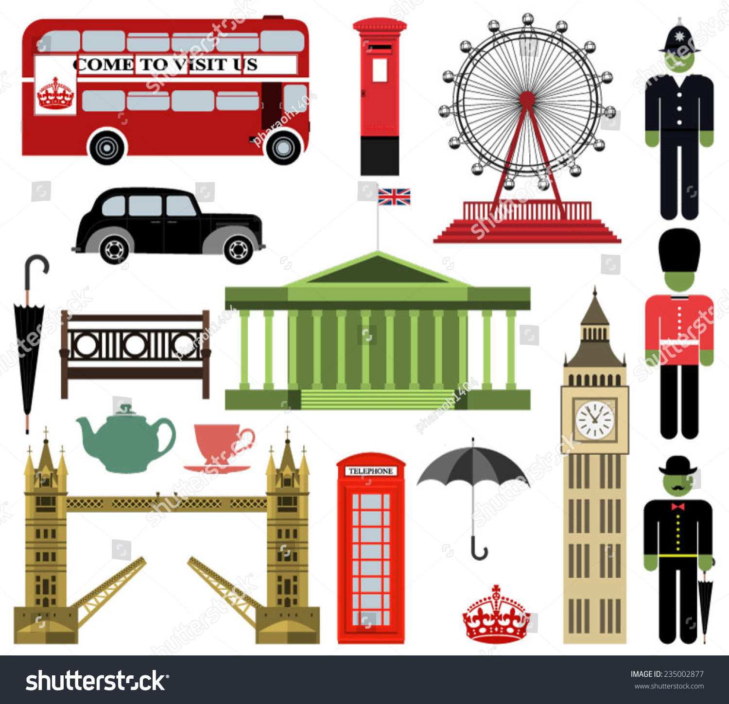 Vector London City Street Icon Set Stock Vector 235002877 - Shutterstock