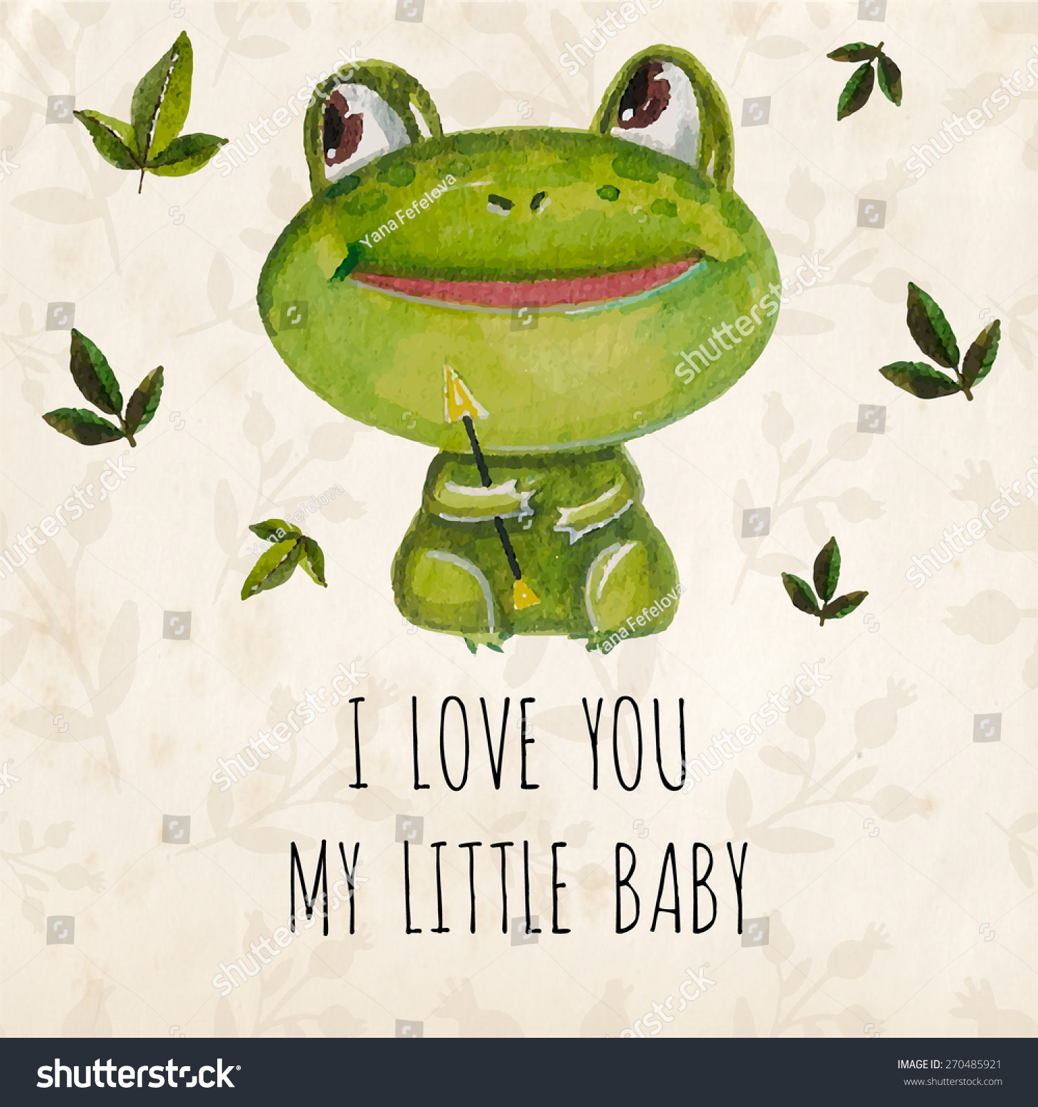 Vector Lovely Cute Illustration Baby Frog Stock Vector Royalty Free
