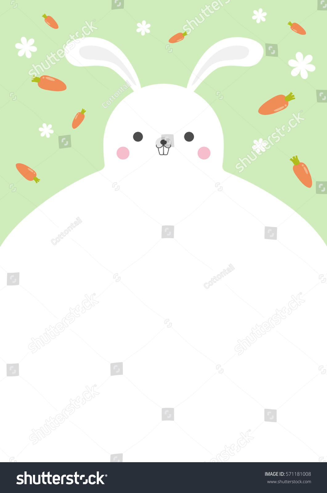 vector lovely rabbit template design carrot stock vector royalty rabbit template