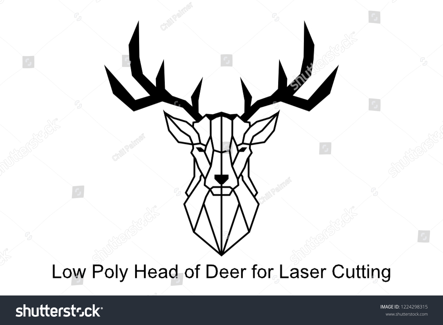 Vector Low Poly Template Laser Cutting Stock Vector Royalty Free