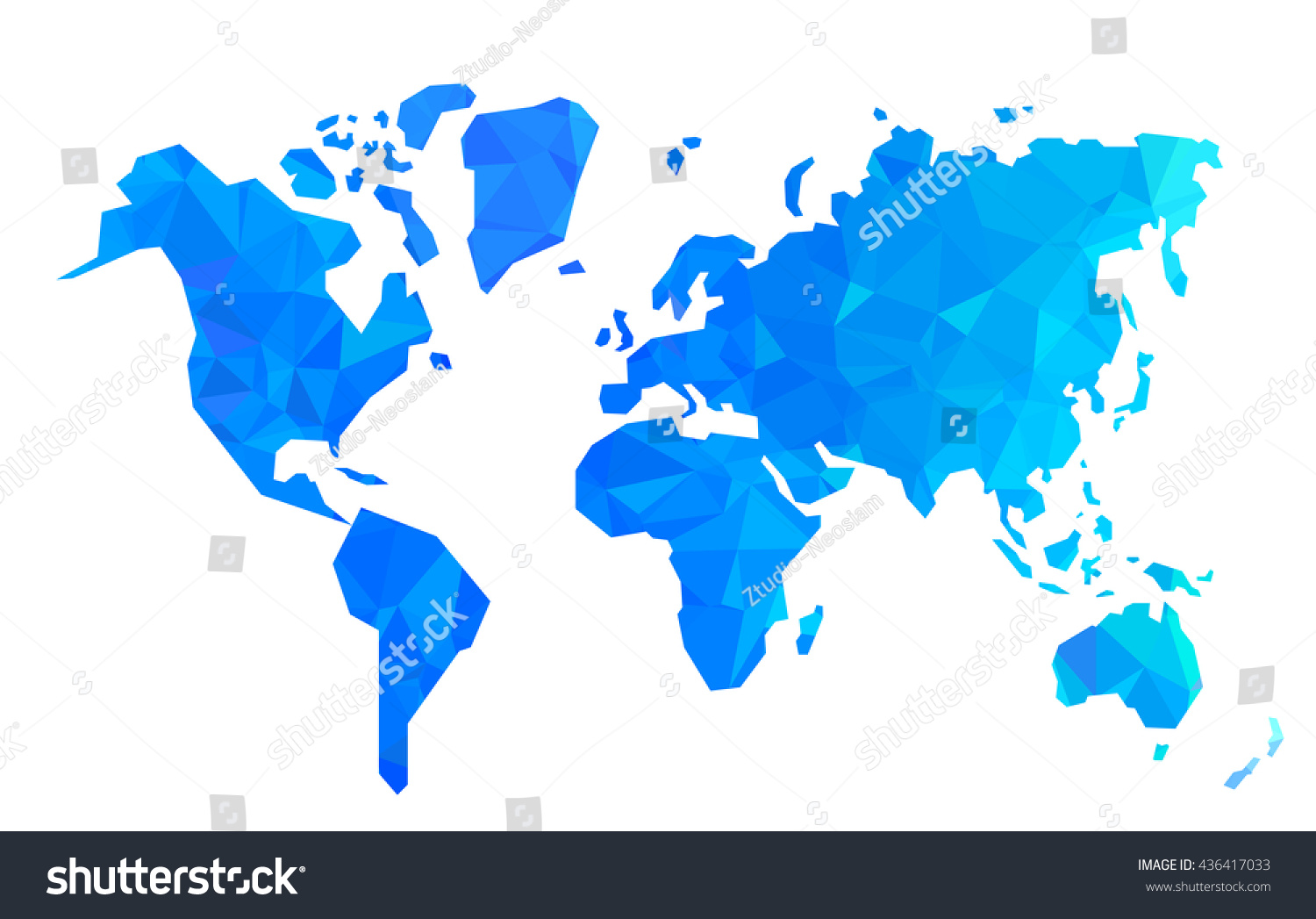 Vector Low Poly World Map Illustration Stock Vector (Royalty Free ...