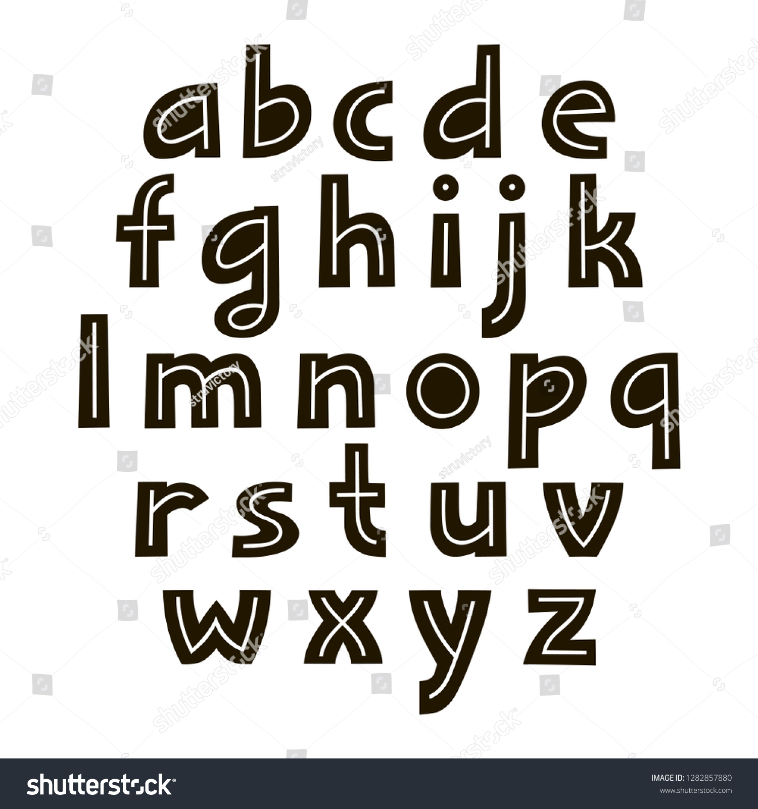 Vector Lowercase Display Bold Alphabet Lines Stock Vector (Royalty Free ...