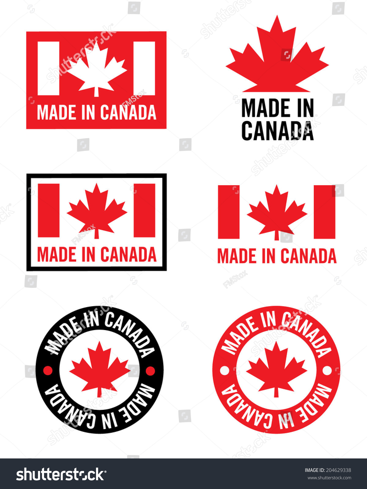 SVG of Vector 'Made in Canada' logo set svg