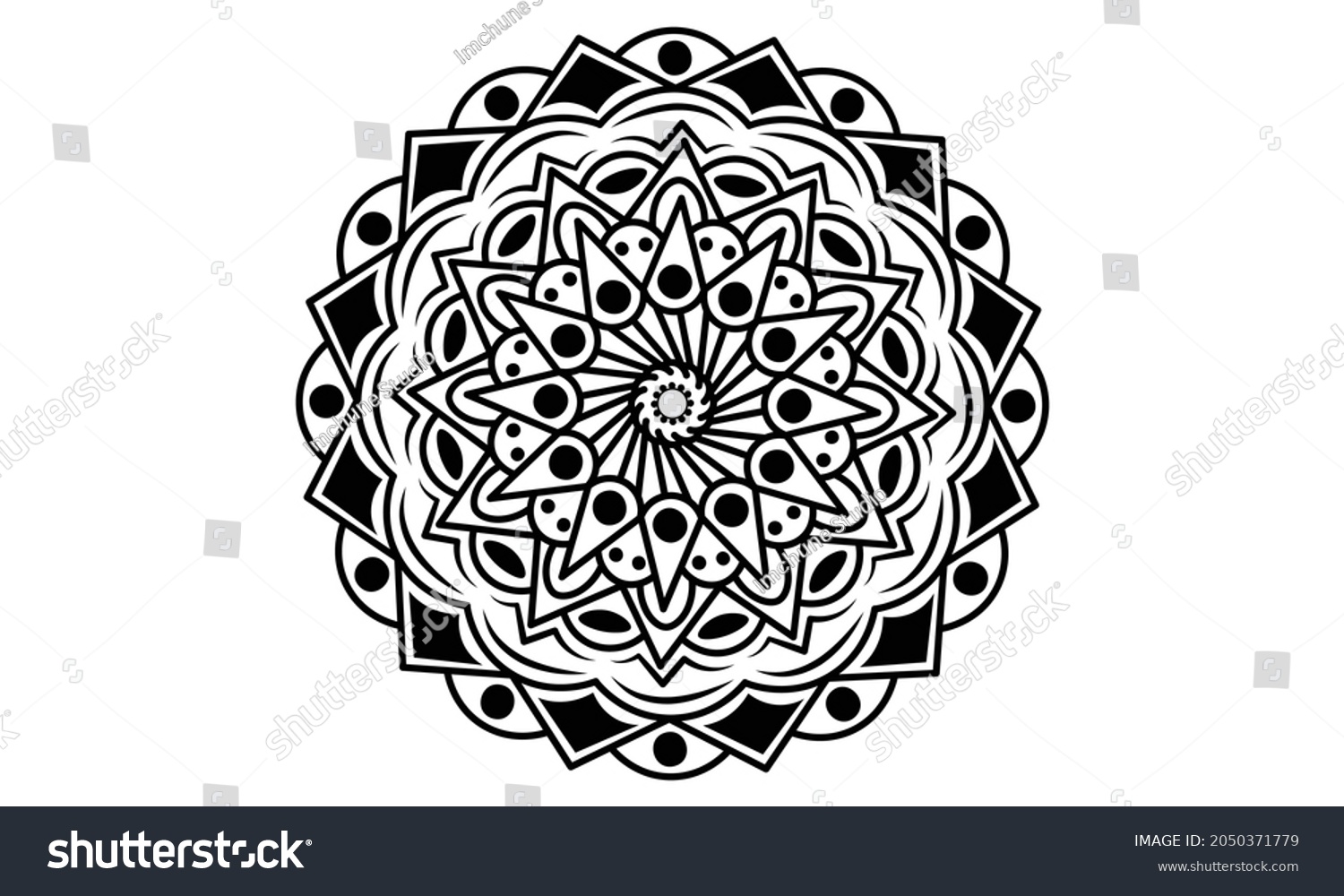 SVG of Vector Mandala Flower Ornament Design  svg